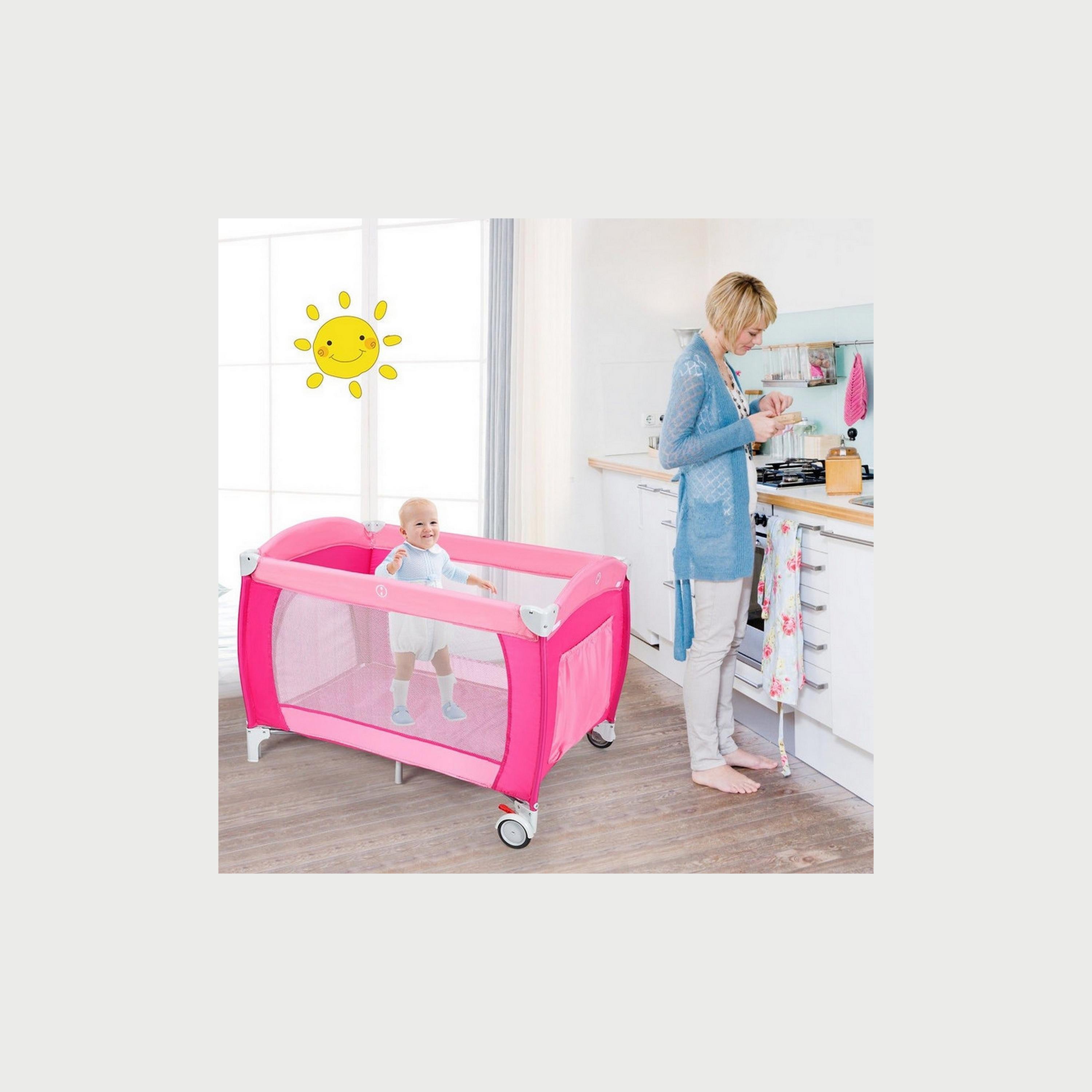Babylove Playpen & Bassinet With Mosquito Net-baby-nursery-furniture-cribsandbeds-bassinets-image-4