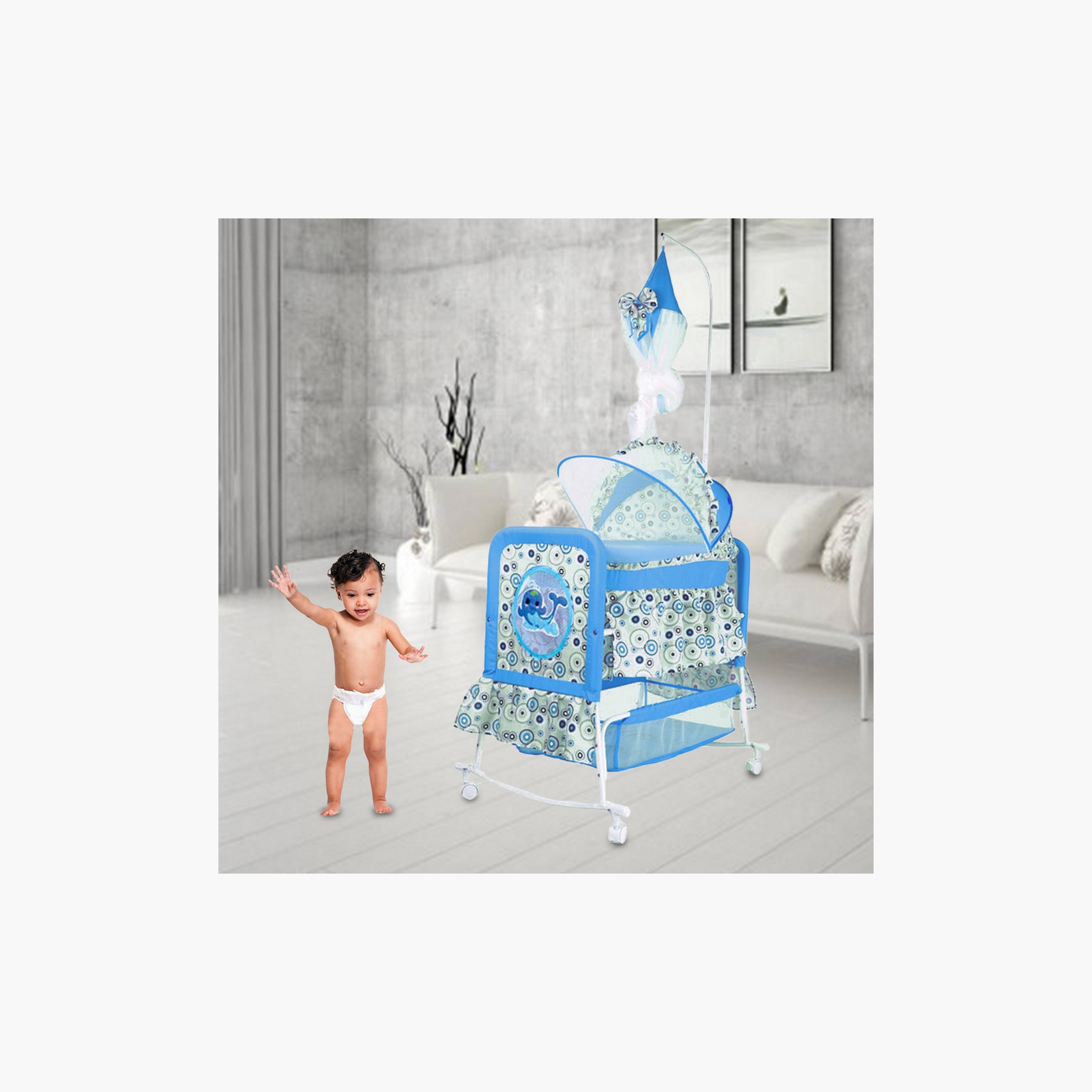 Babylove Cradle With Mosquito Net-baby-nursery-furniture-cribsandbeds-bassinets-image-4