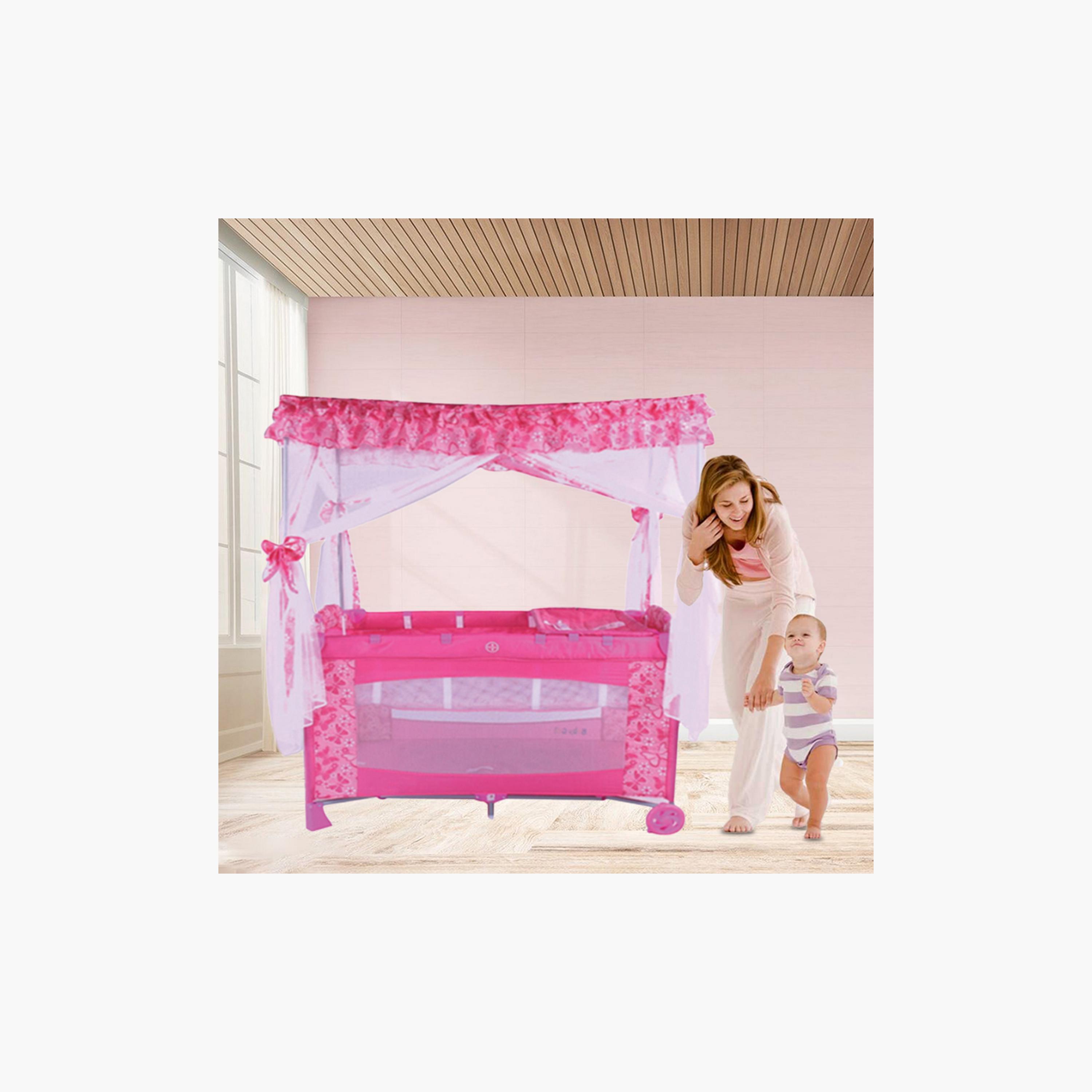 Babylove Playpen & Bassinet With Mosquito Net-baby-nursery-furniture-cribsandbeds-bassinets-image-3