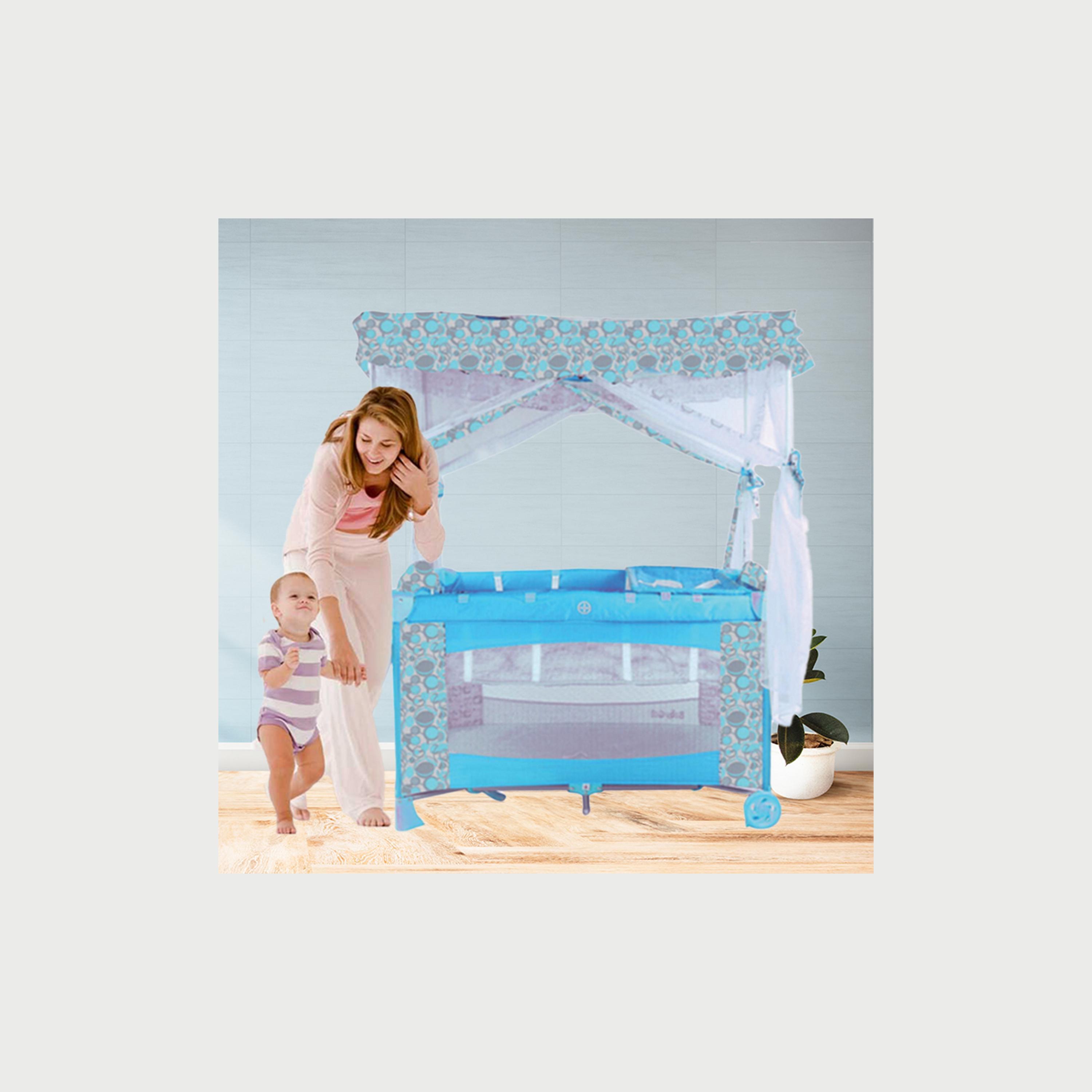 Babylove Playpen & Bassinet With Mosquito Net-baby-nursery-furniture-cribsandbeds-bassinets-image-4