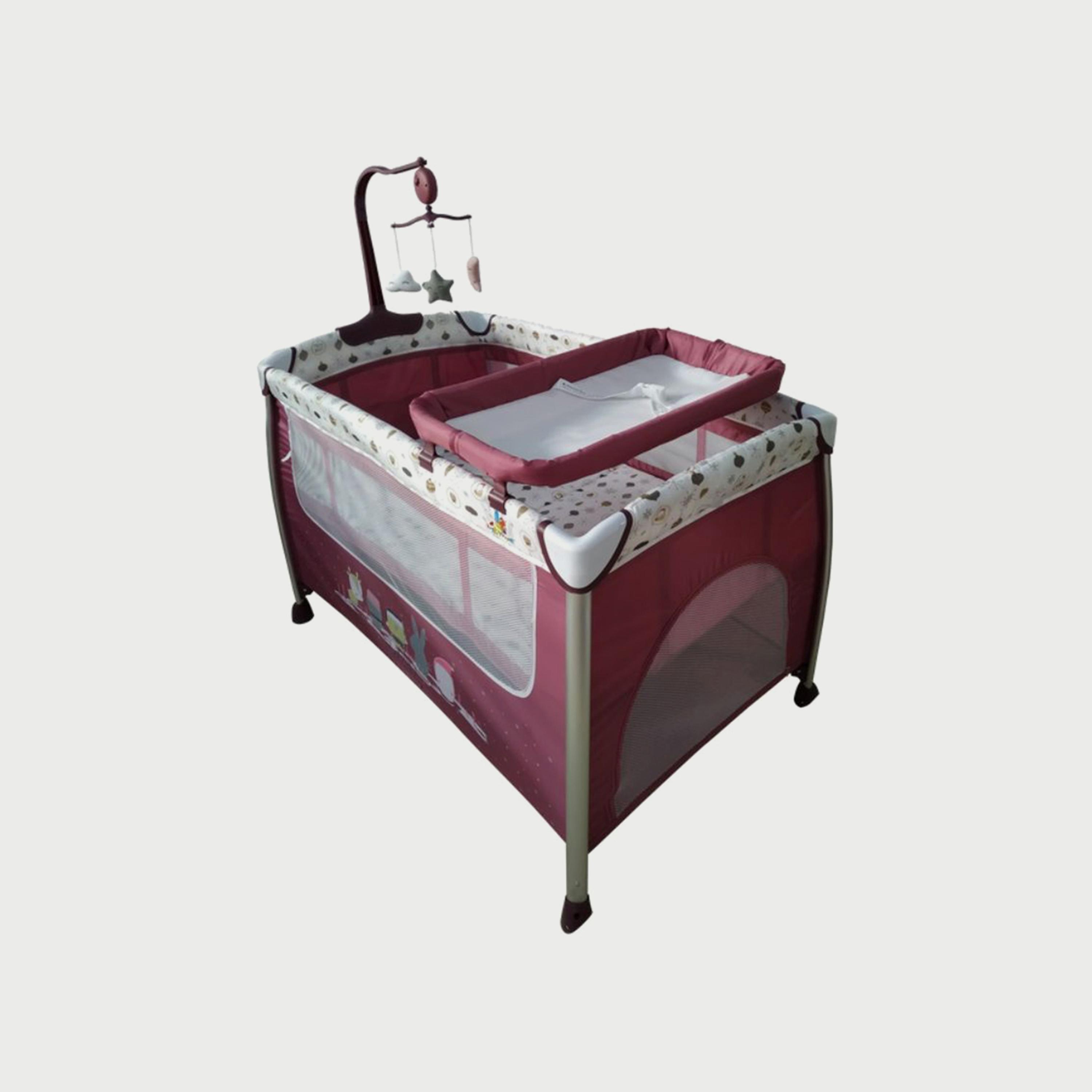 Babylove Playpen & Bassinet with Two Layers and Toys-baby-nursery-furniture-cribsandbeds-travelcots-image-2