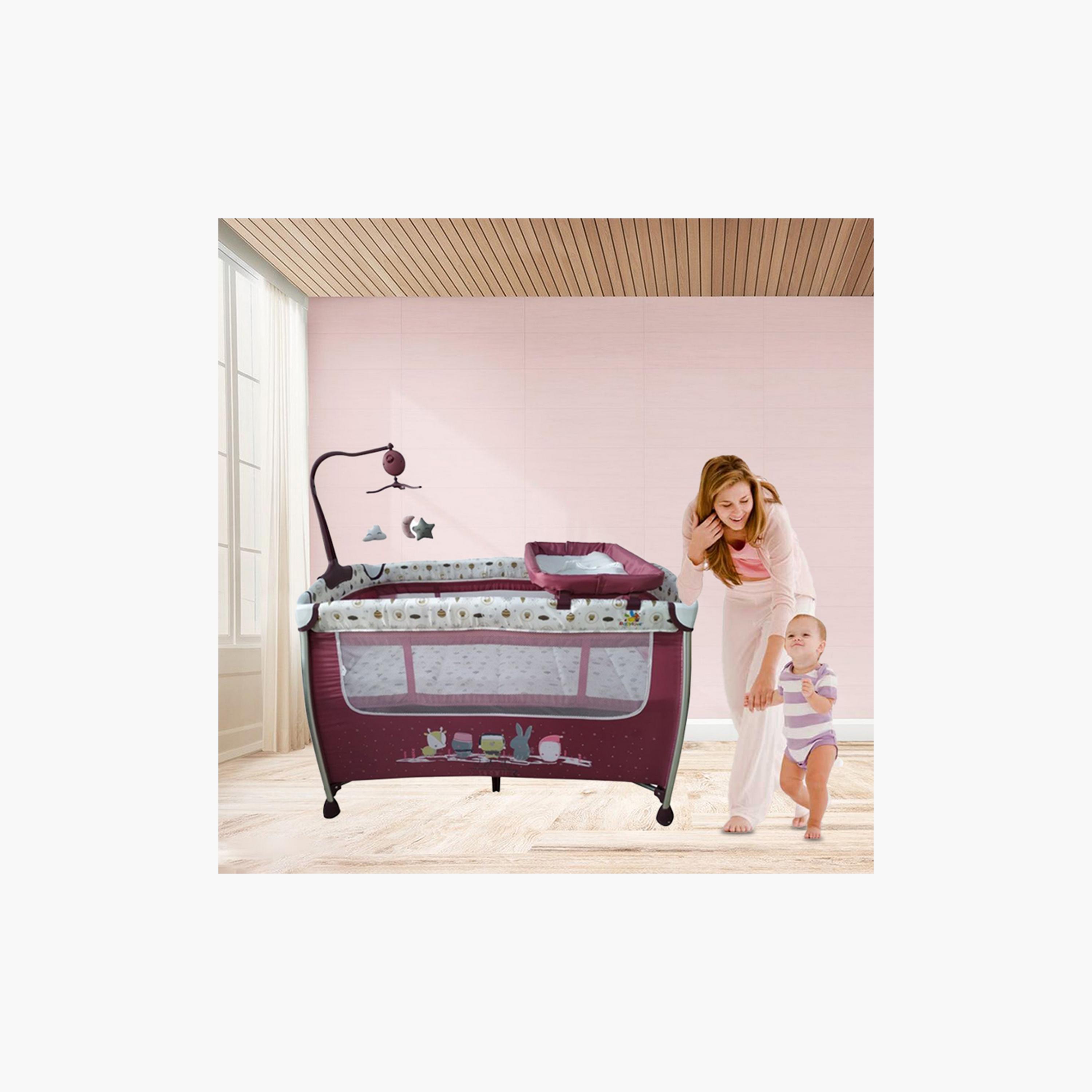Babylove Playpen & Bassinet with Two Layers and Toys-baby-nursery-furniture-cribsandbeds-travelcots-image-4