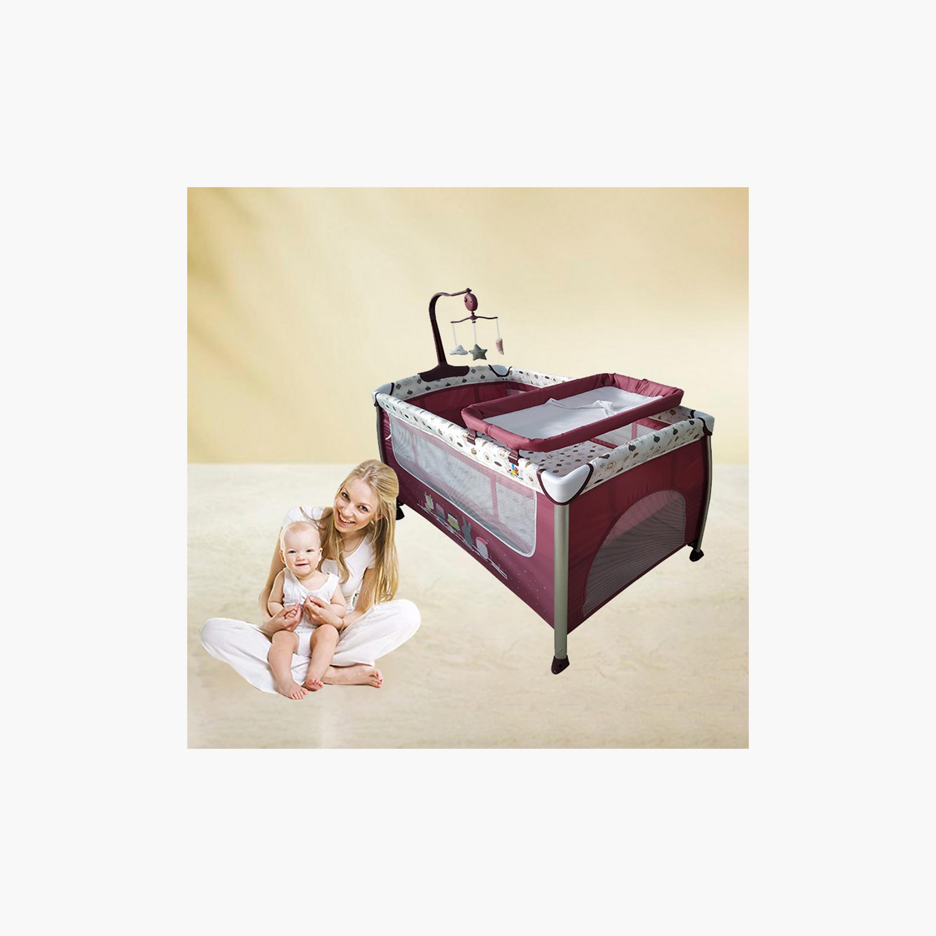 Babylove Playpen & Bassinet with Two Layers and Toys-baby-nursery-furniture-cribsandbeds-travelcots-image-5