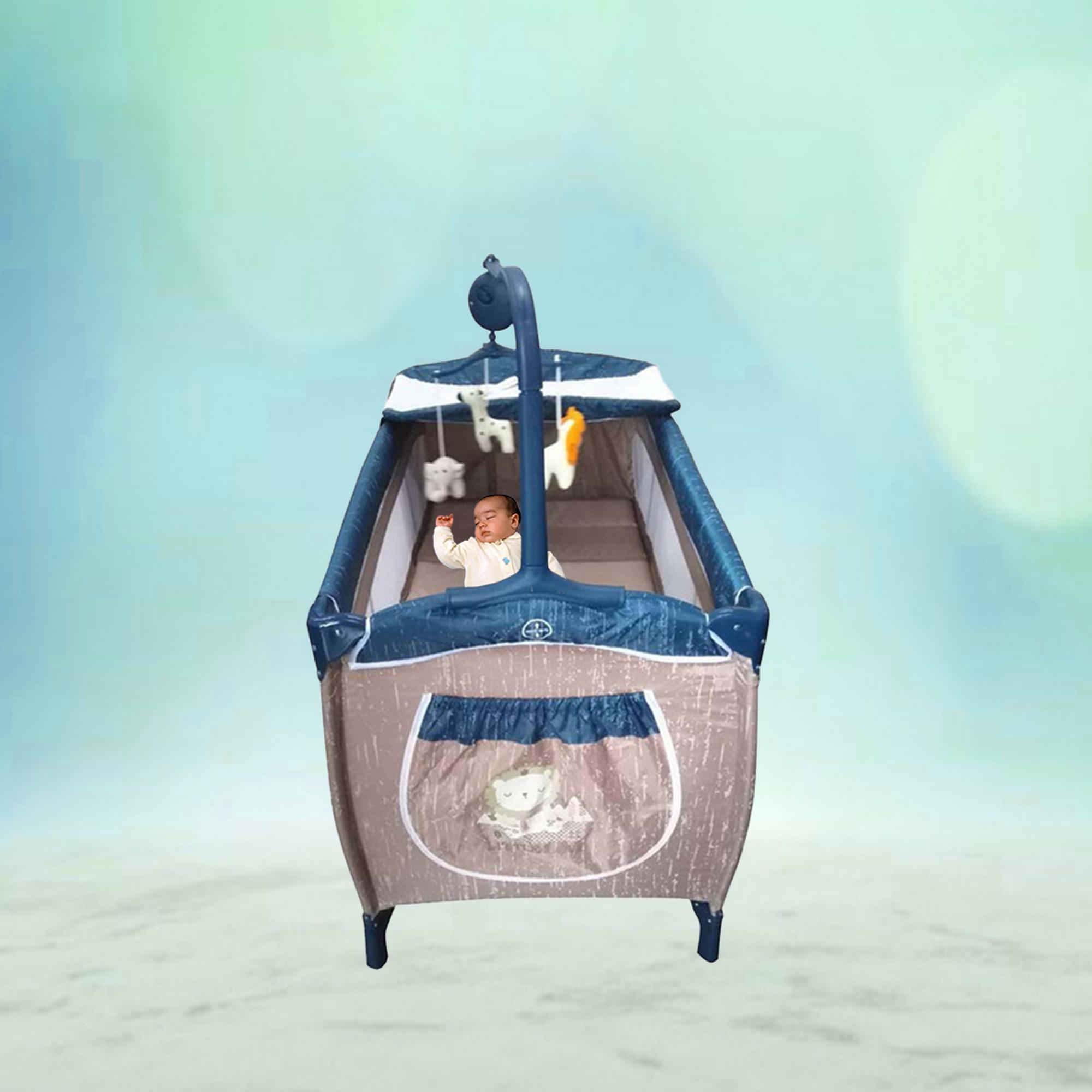 Babylove Playpen & Bassinet with Two Layers and Toys-baby-nursery-furniture-cribsandbeds-bassinets-image-2