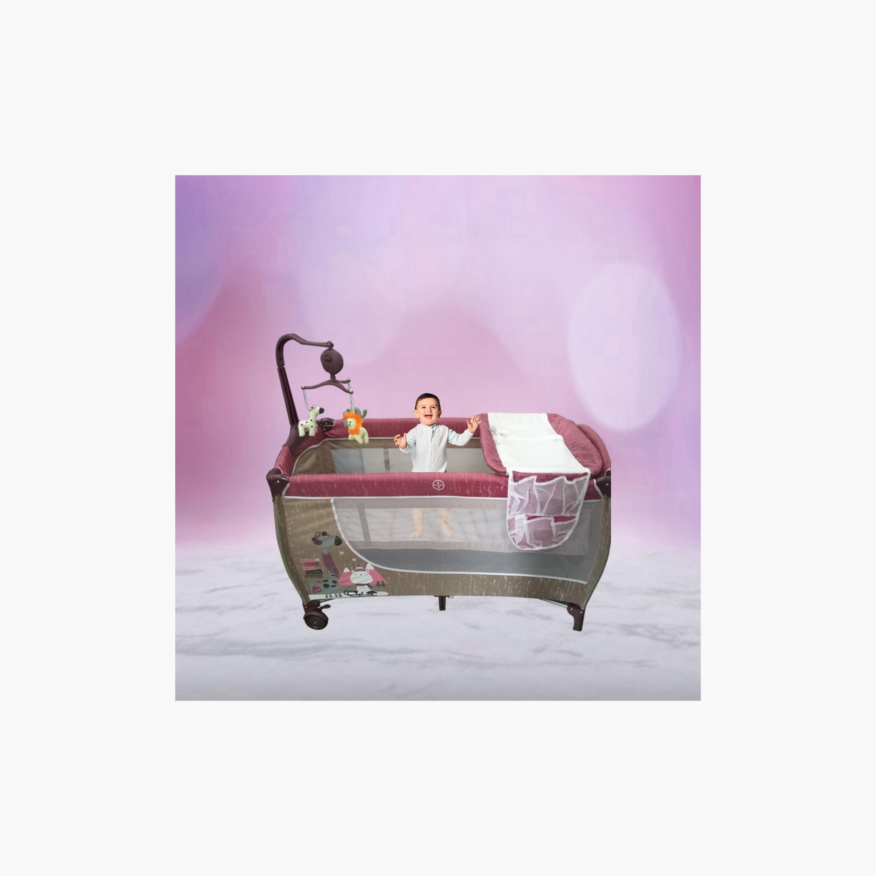 Babylove Playpen & Bassinet with Two Layers and Toys-baby-nursery-furniture-cribsandbeds-bassinets-image-4