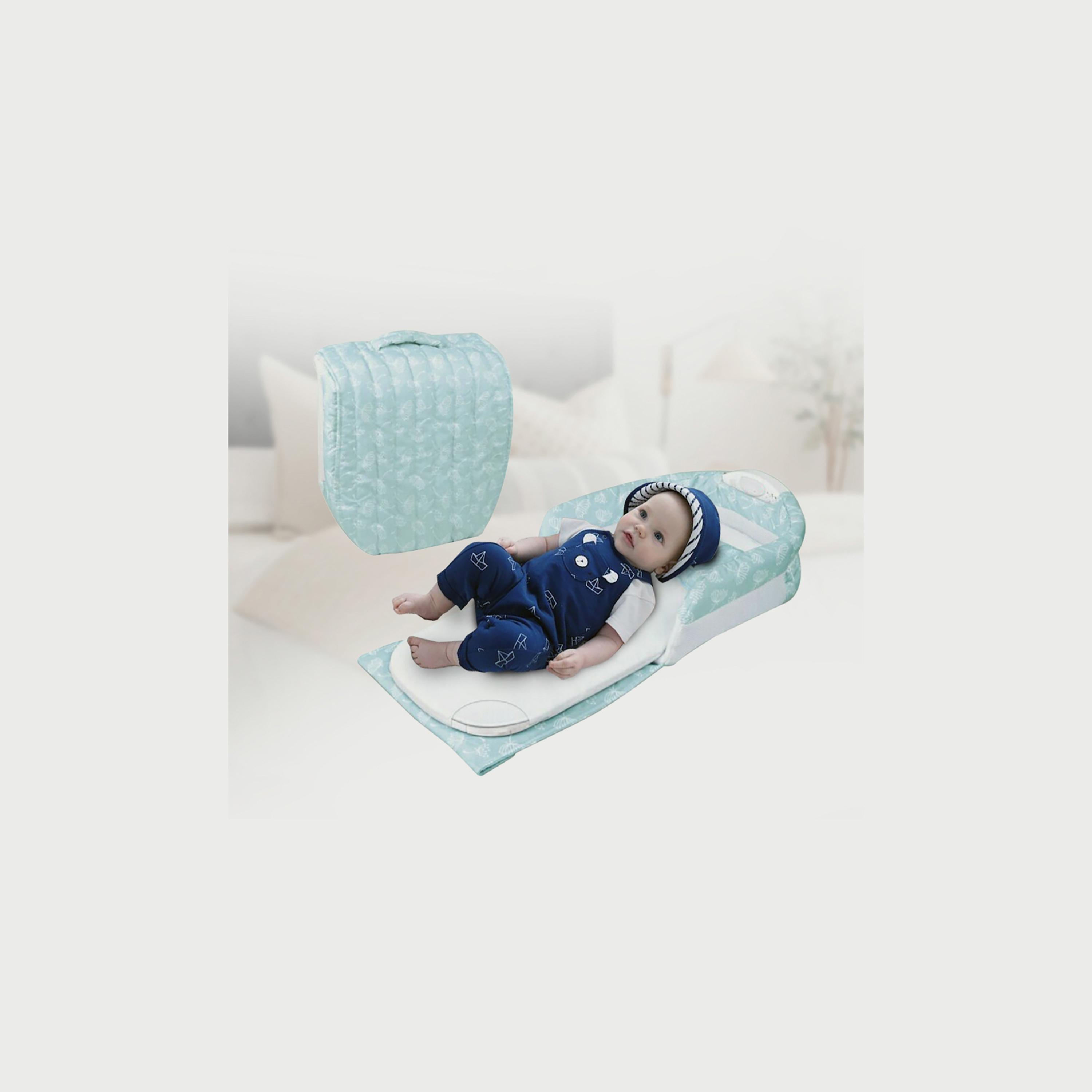 Babylove Foldable Safety Musical Light Bed with Pillow, Green-baby-nursery-babybedding-image-4