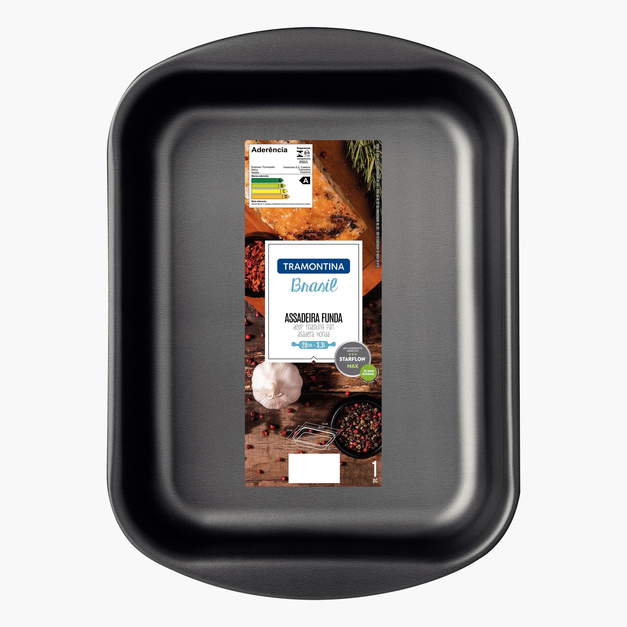 Tramontina Brasil 3.3 L Nonstick Aluminium Deep Roasting Pan - 24x33 cm