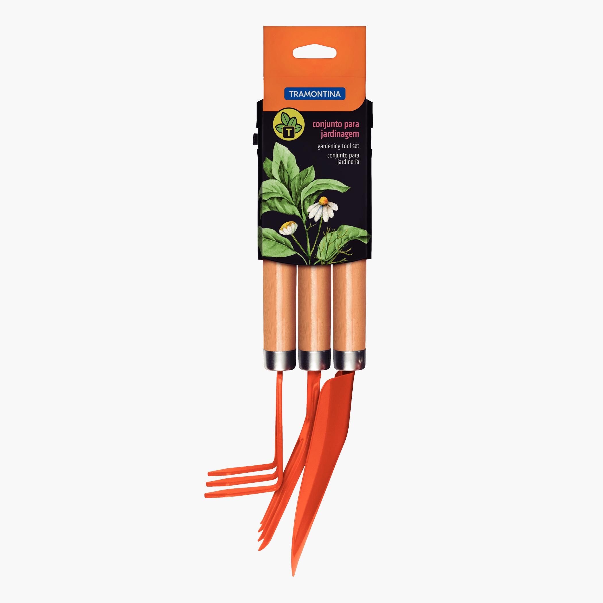Tramontina Garden Trowel with 3-Teeth Cultivator and 4-Teeth Garden Fork