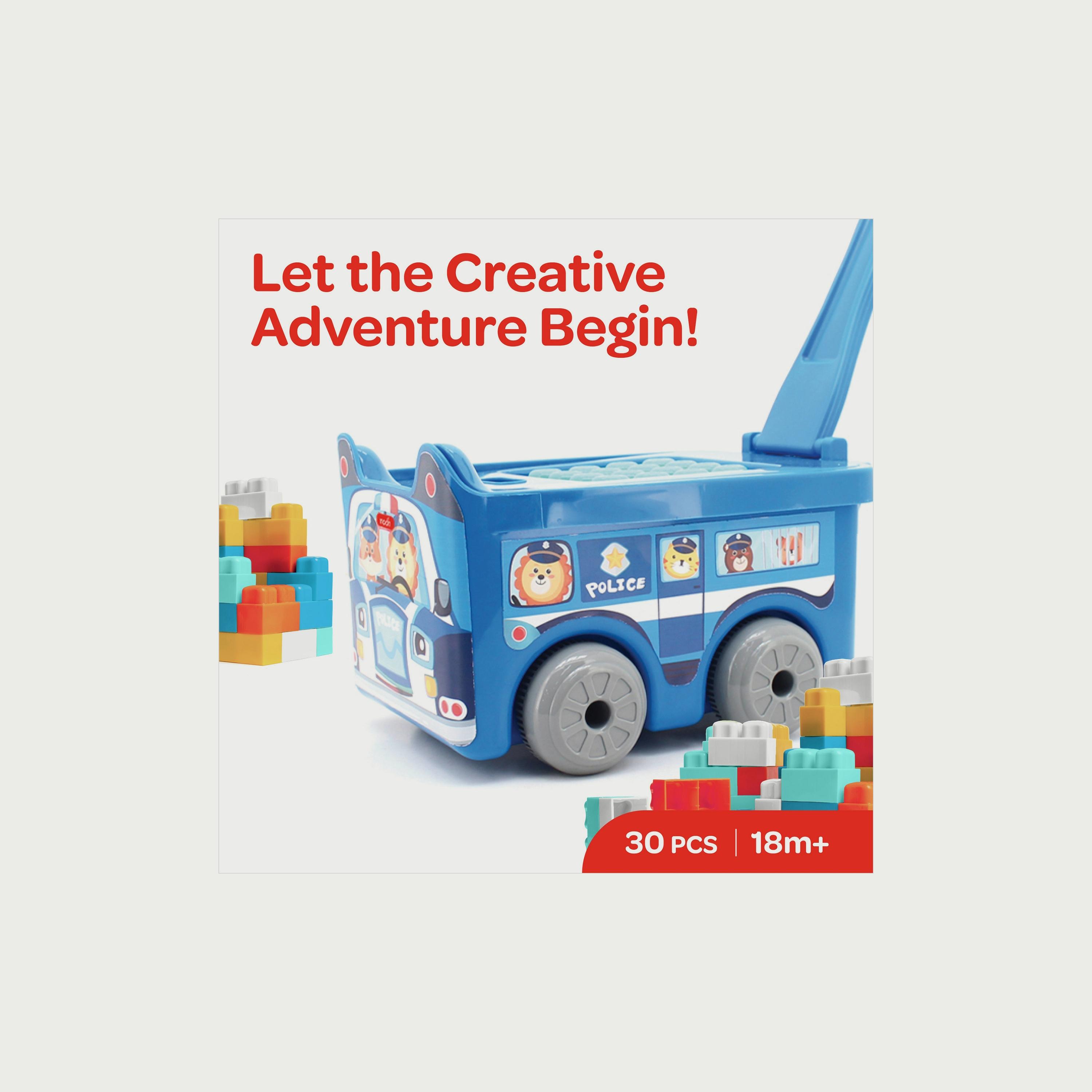 Moon 30-Piece Little Wagon Blocks Toys, Police Car-toys-buildingblocks-blocks-image-2