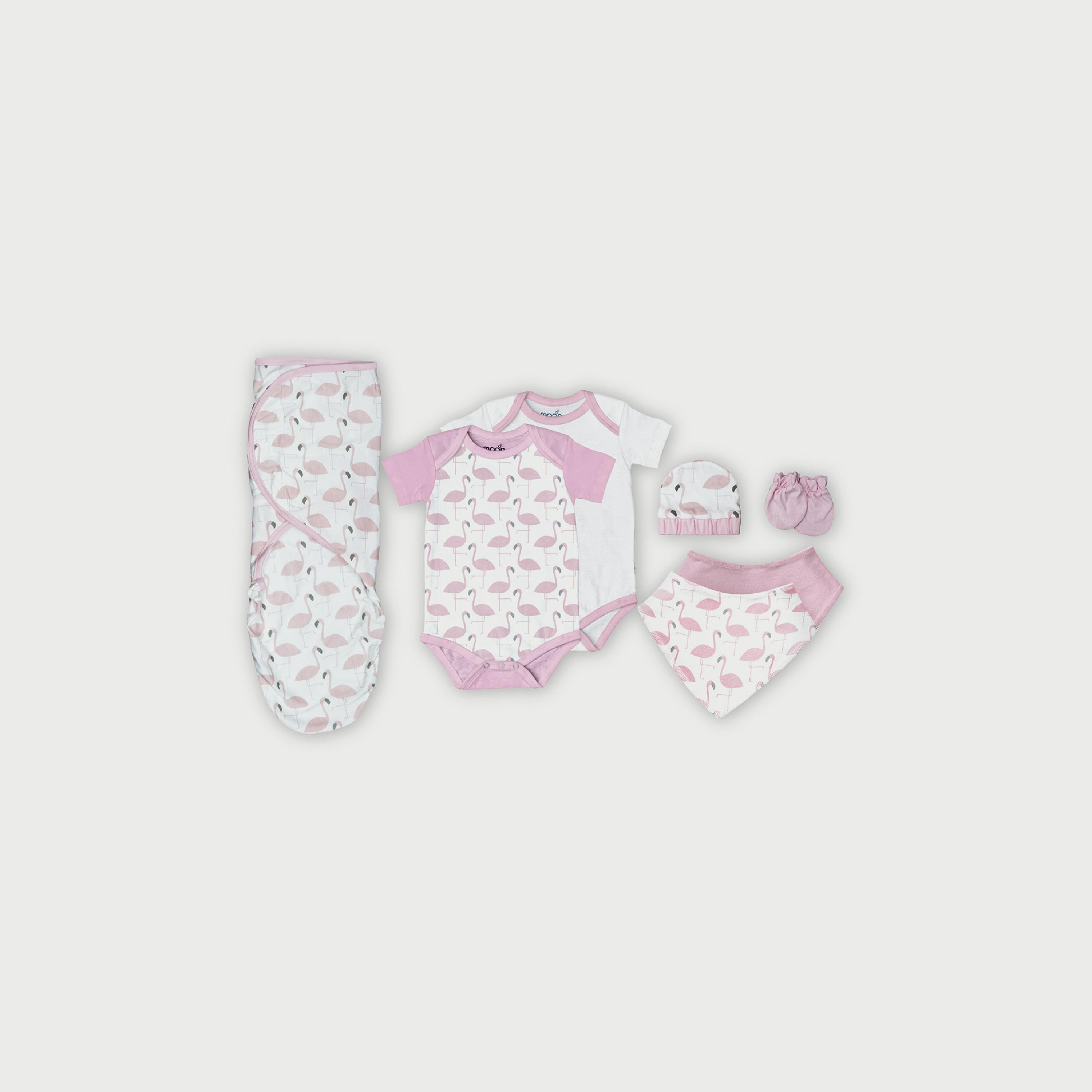 مجموعة ملابس للأطفال 7 قطع من موون، بجعة-baby-girls-clothing-setsandcoords-image-1