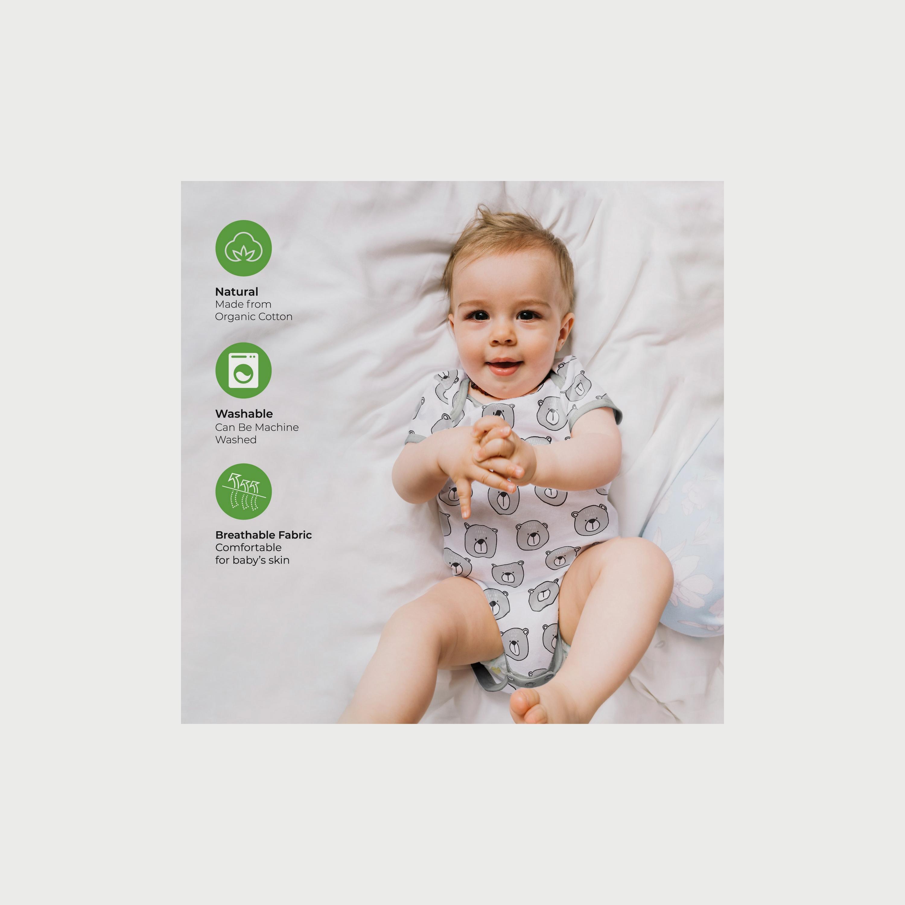 Moon Baby 5-Piece Bodysuit, 3-6M, Grey-baby-boys-clothing-bodysuits-image-2