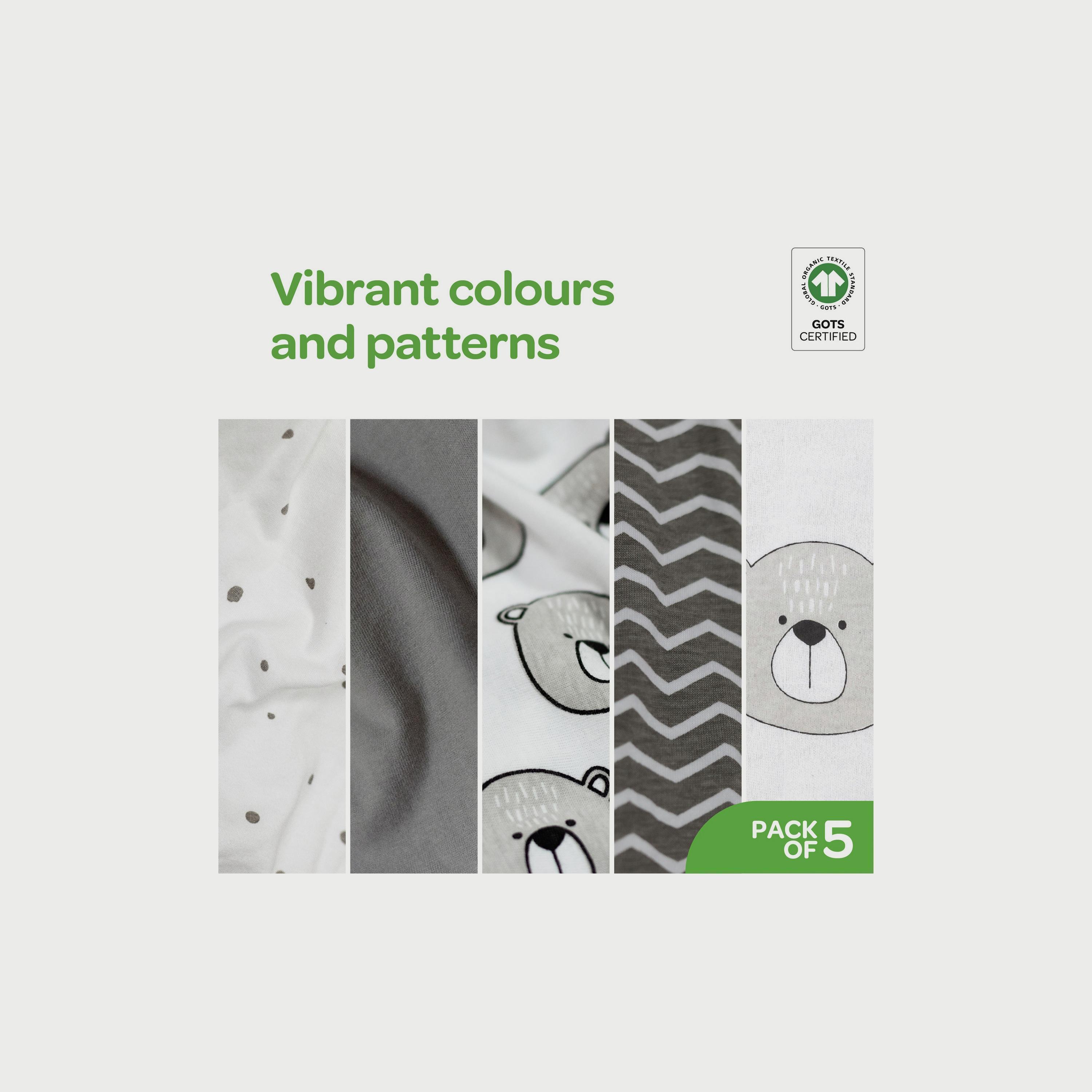 Moon Baby 5-Piece Bodysuit, 3-6M, Grey-baby-boys-clothing-bodysuits-image-3