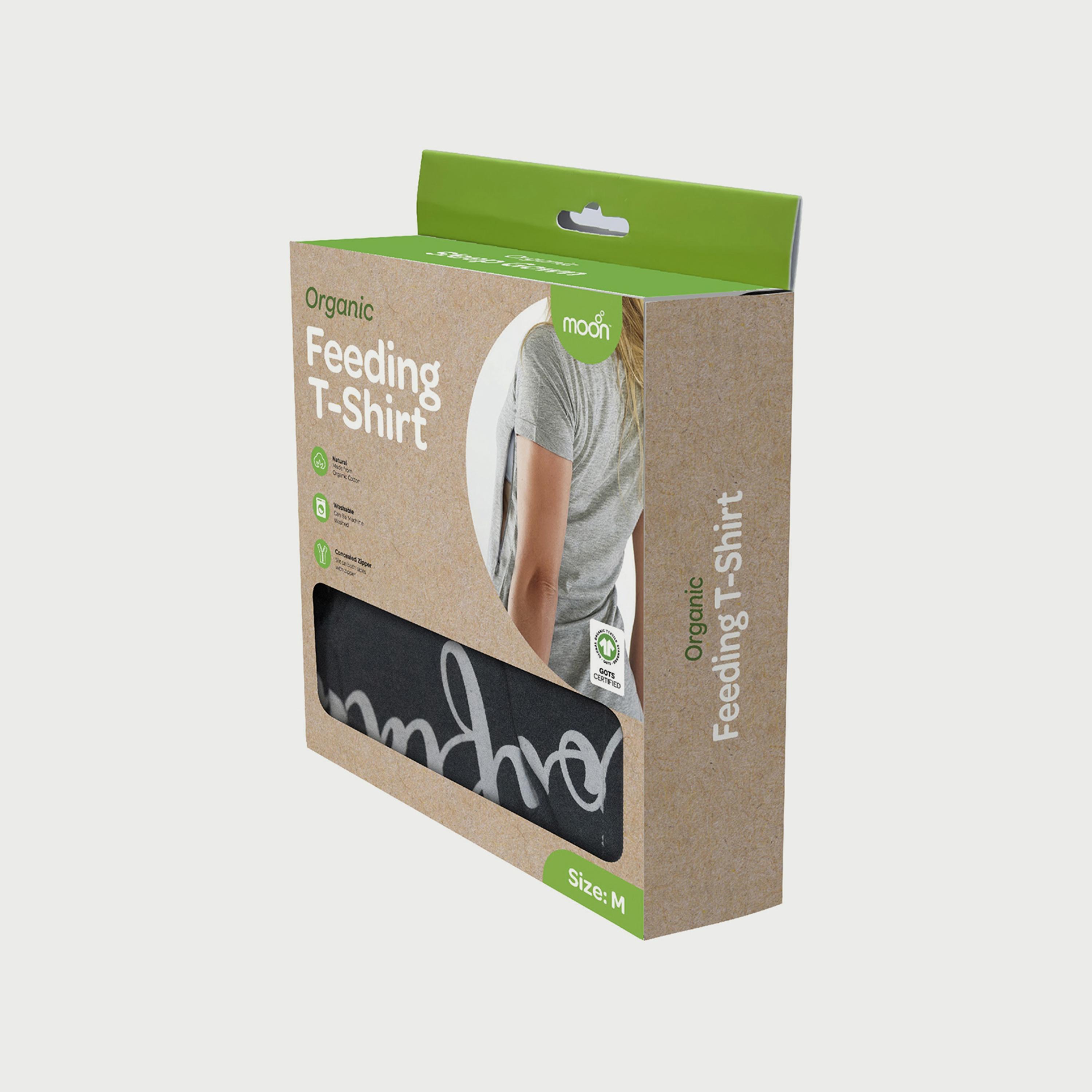 تيشيرت الرضاعة للأمهات من نسيج عضوي بطبعة كونفيدينت من موون - مقاس M-women-clothing-maternity-tops-image-4