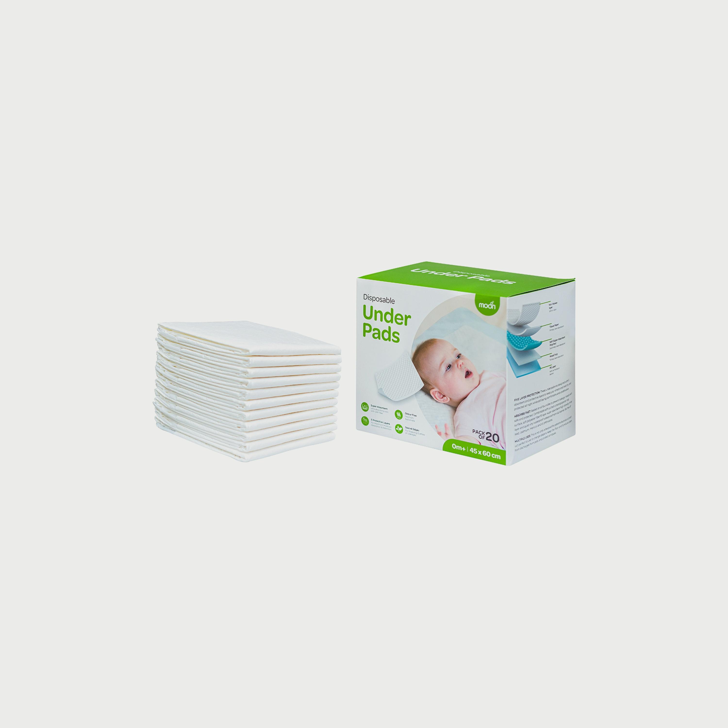 Moon 20-Piece Disposable Under Pads, 45 x 60 cm-baby-diapering-diapers-image-1