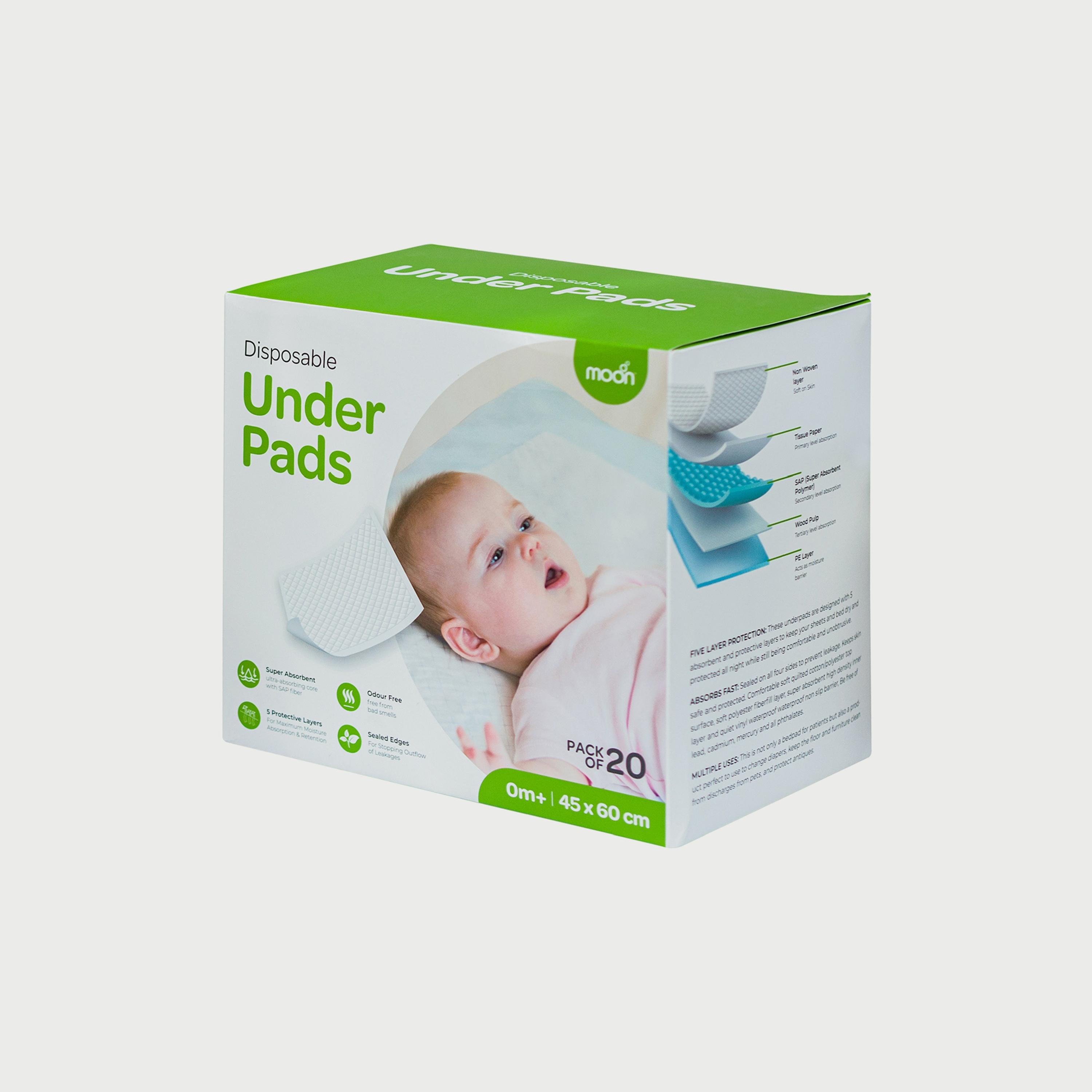 Moon 20-Piece Disposable Under Pads, 45 x 60 cm-baby-diapering-diapers-image-5