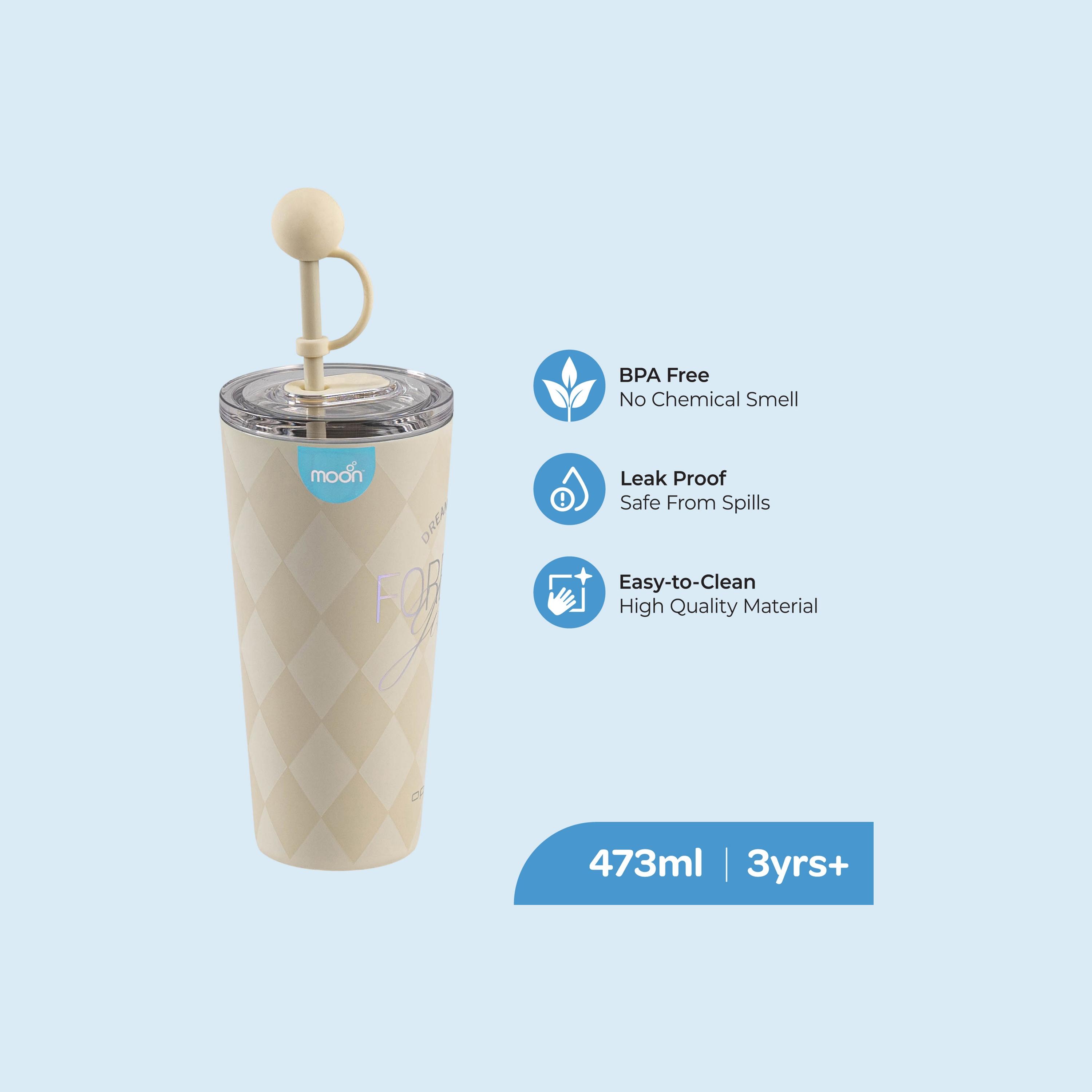 Moon Double Wall Smoothie Cup With Straw, 473 ml, White-baby-feeding-mealtimeessentials-image-2