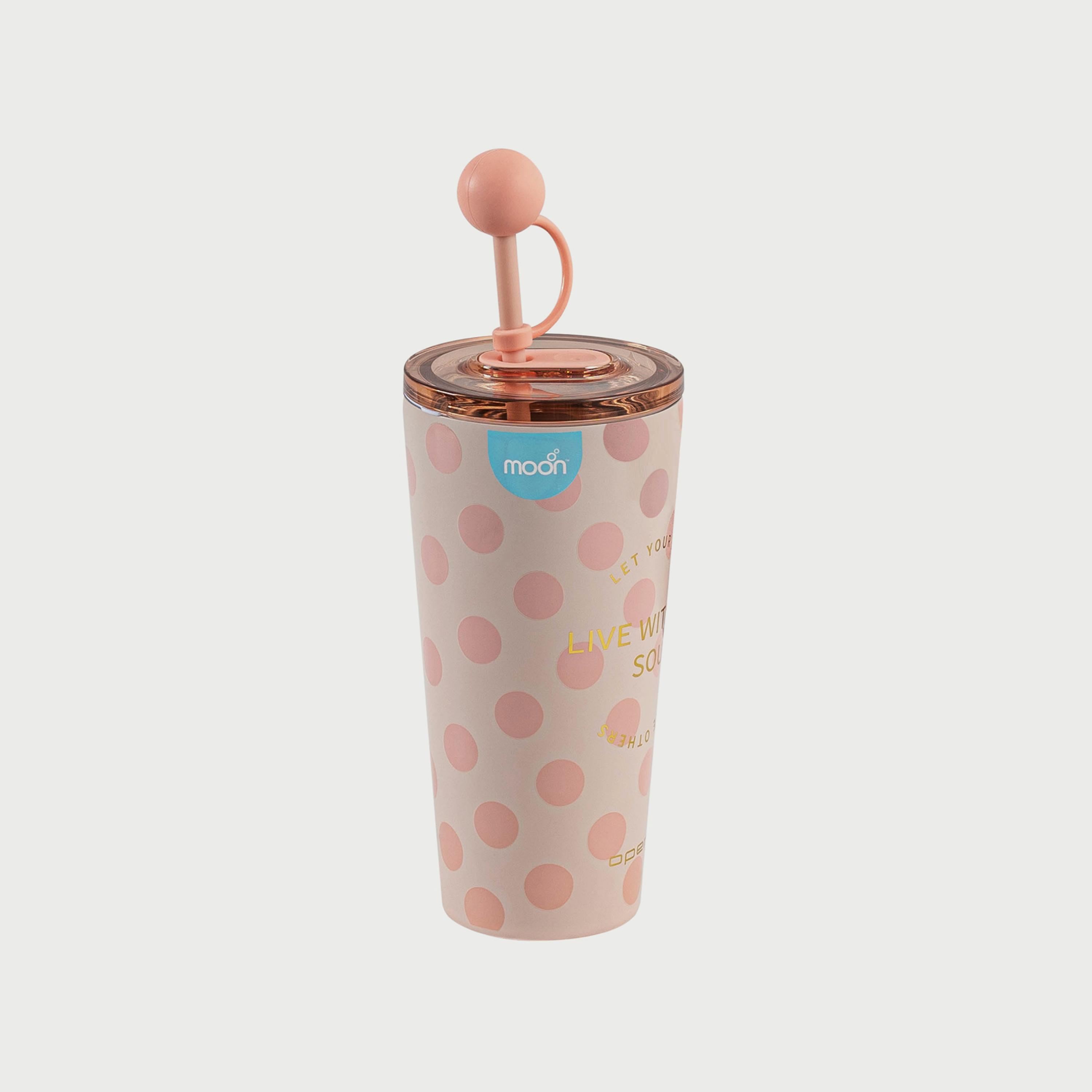 Moon Double Wall Smoothie Cup With Straw, 473 ml, Pink-baby-feeding-mealtimeessentials-image-1