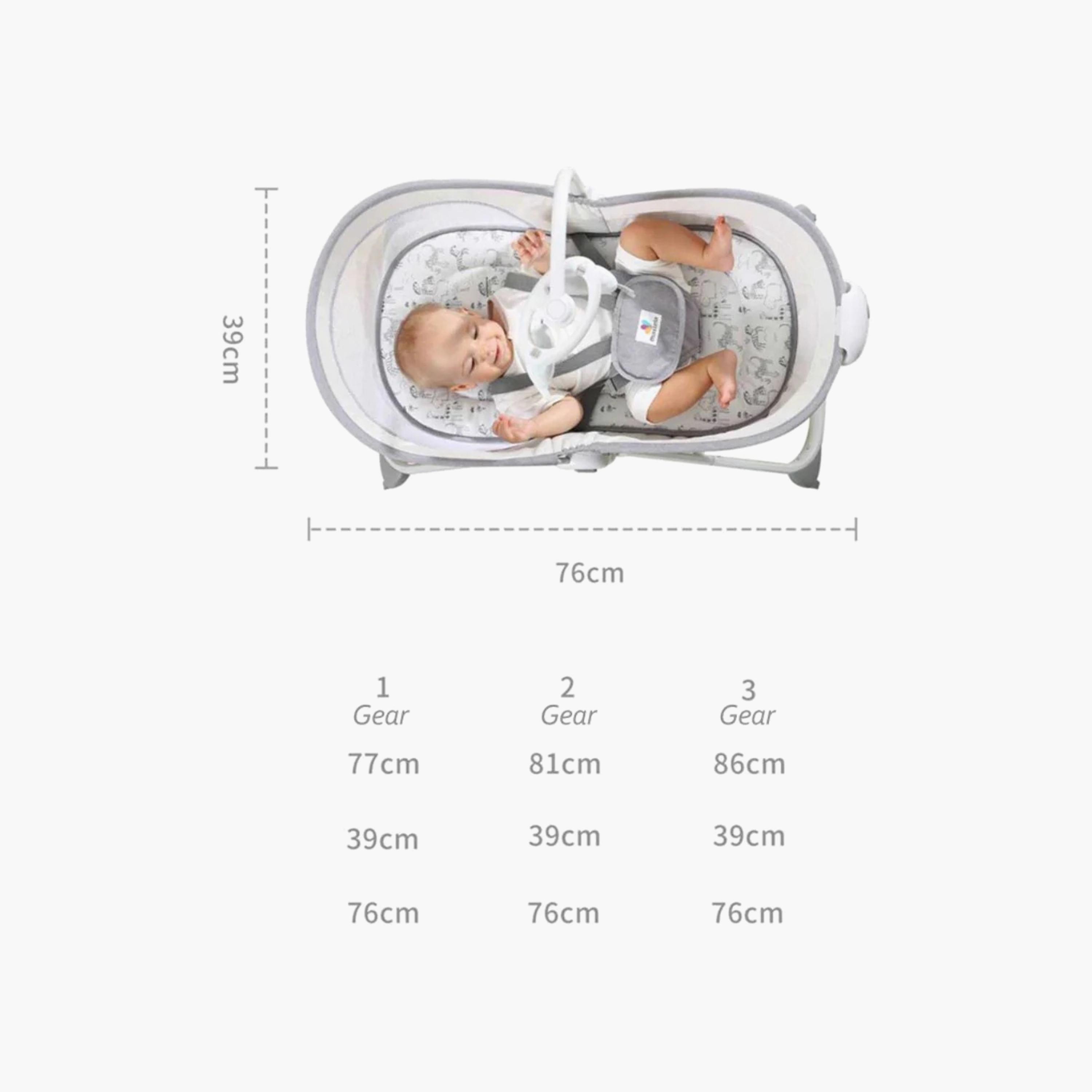 مهد وسرير هزاز 6 في 1 لحديثي الولادة من ماستيلا، رمادي-baby-infantactivity-rockers-image-5
