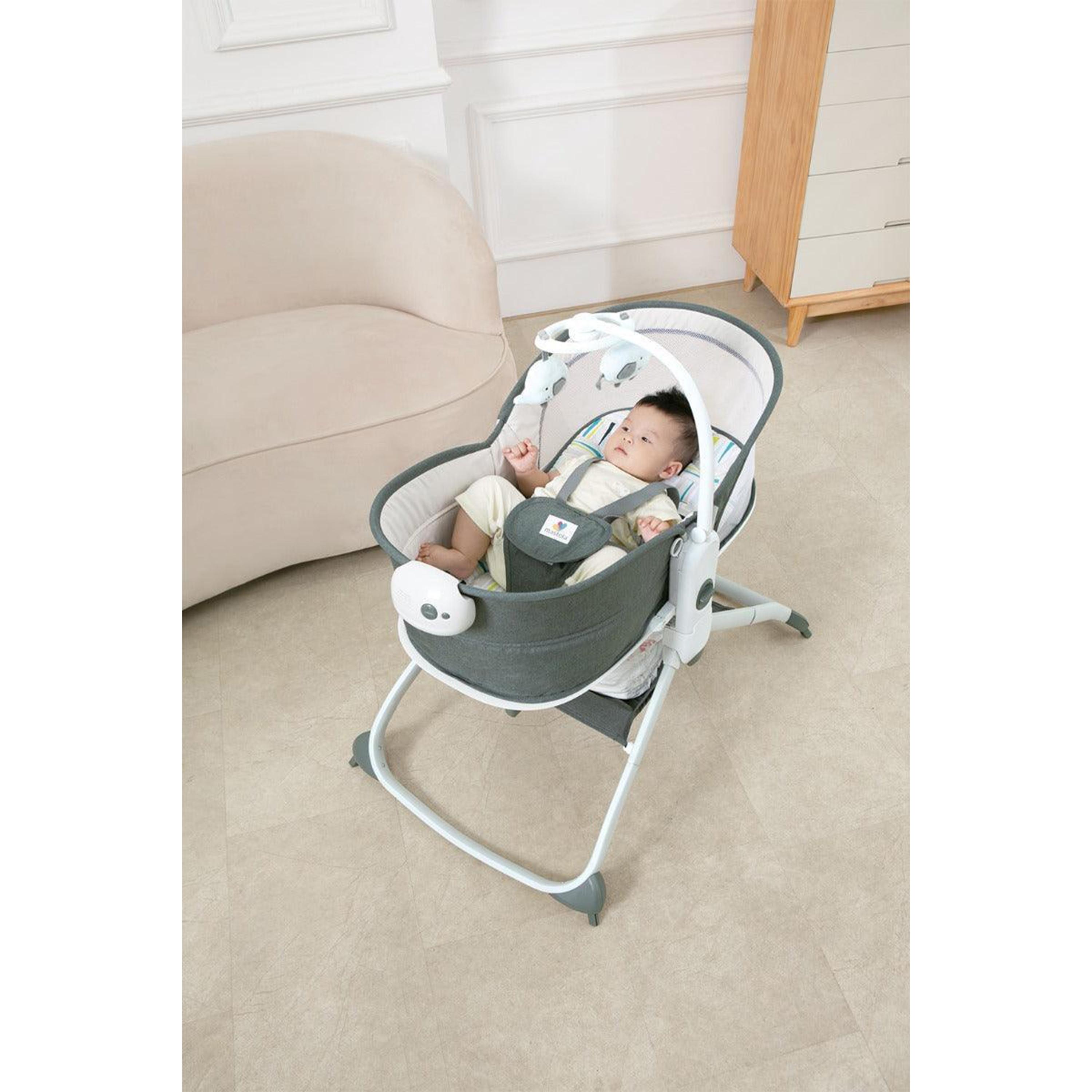 مهد أطفال هزاز 6 في 1 لحديثي الولادة من ماستيلا، رمادي-baby-nursery-furniture-cribsandbeds-bassinets-image-4