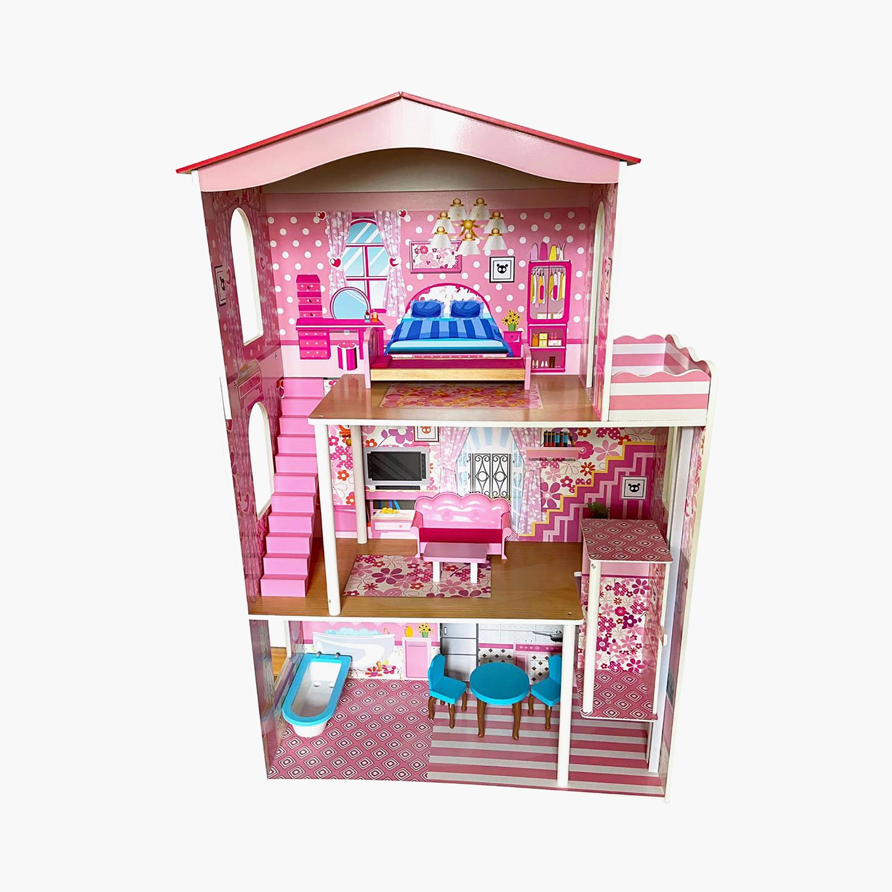 مجموعة أثاث بيت الدمى الخشبي تظاهري من ليتل أنجل-toys-dollsandplaysets-dollplaysets-image-2