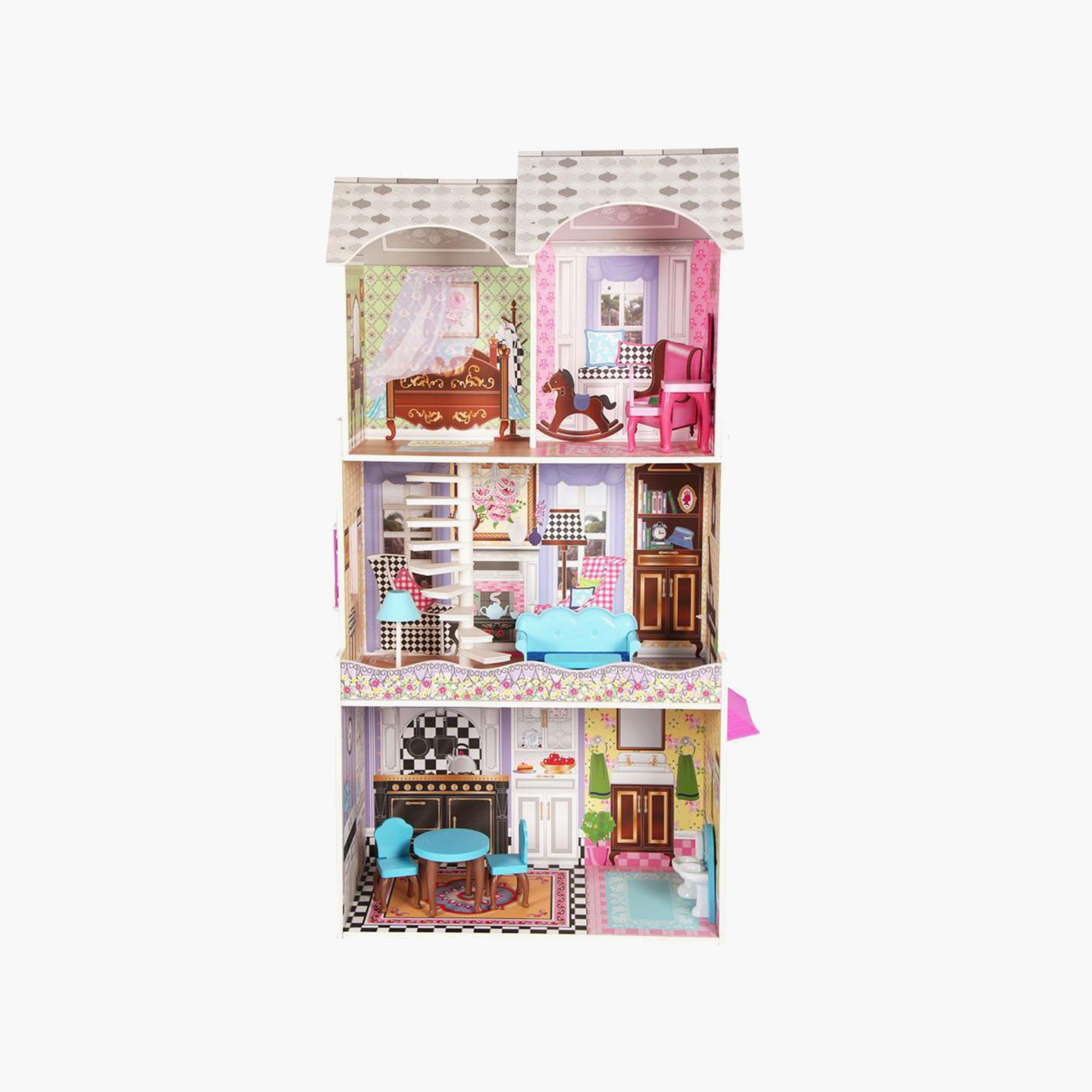 مجموعة أثاث بيت الدمى الخشبي تظاهري من ليتل أنجل-toys-dollsandplaysets-dollplaysets-image-1