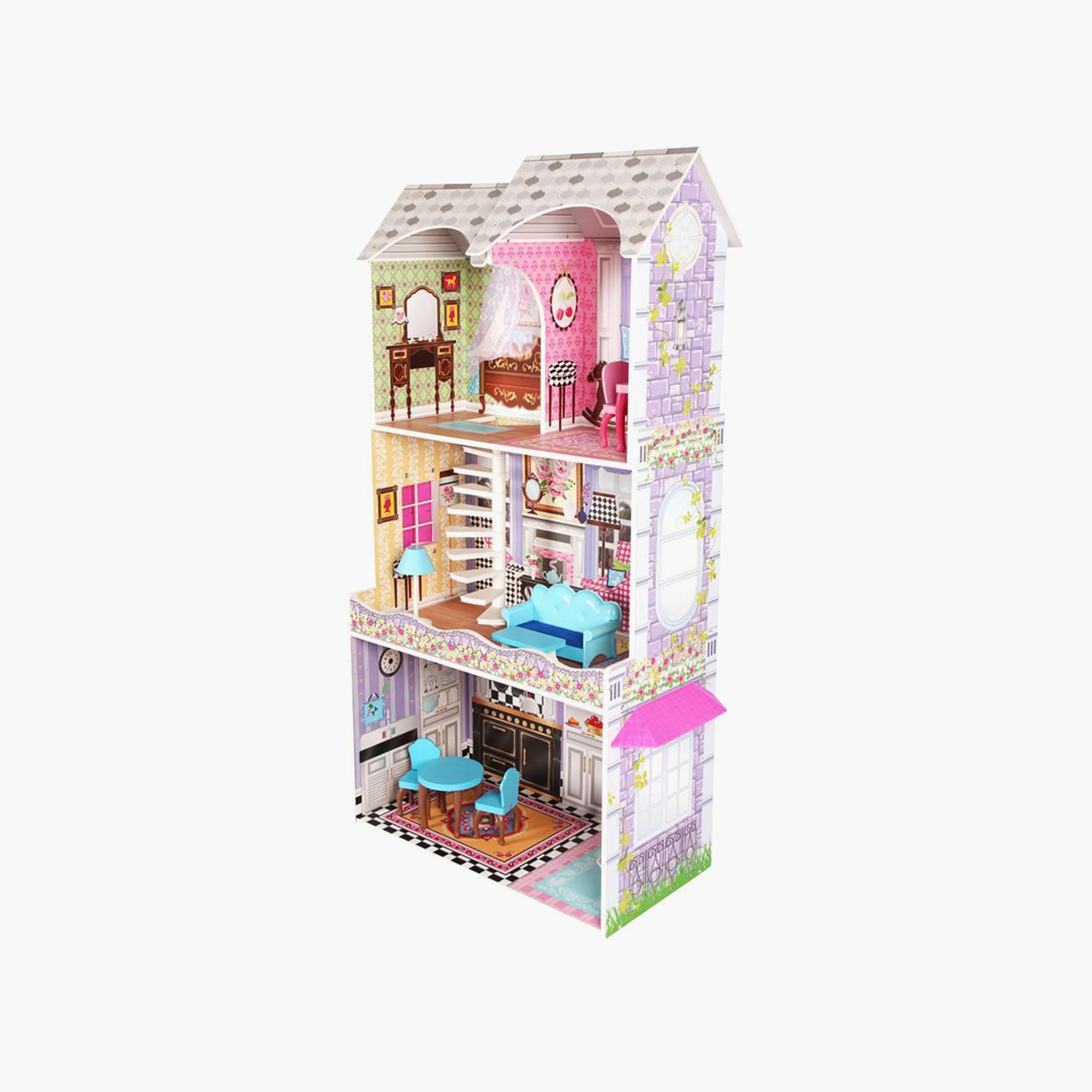مجموعة أثاث بيت الدمى الخشبي تظاهري من ليتل أنجل-toys-dollsandplaysets-dollplaysets-image-2