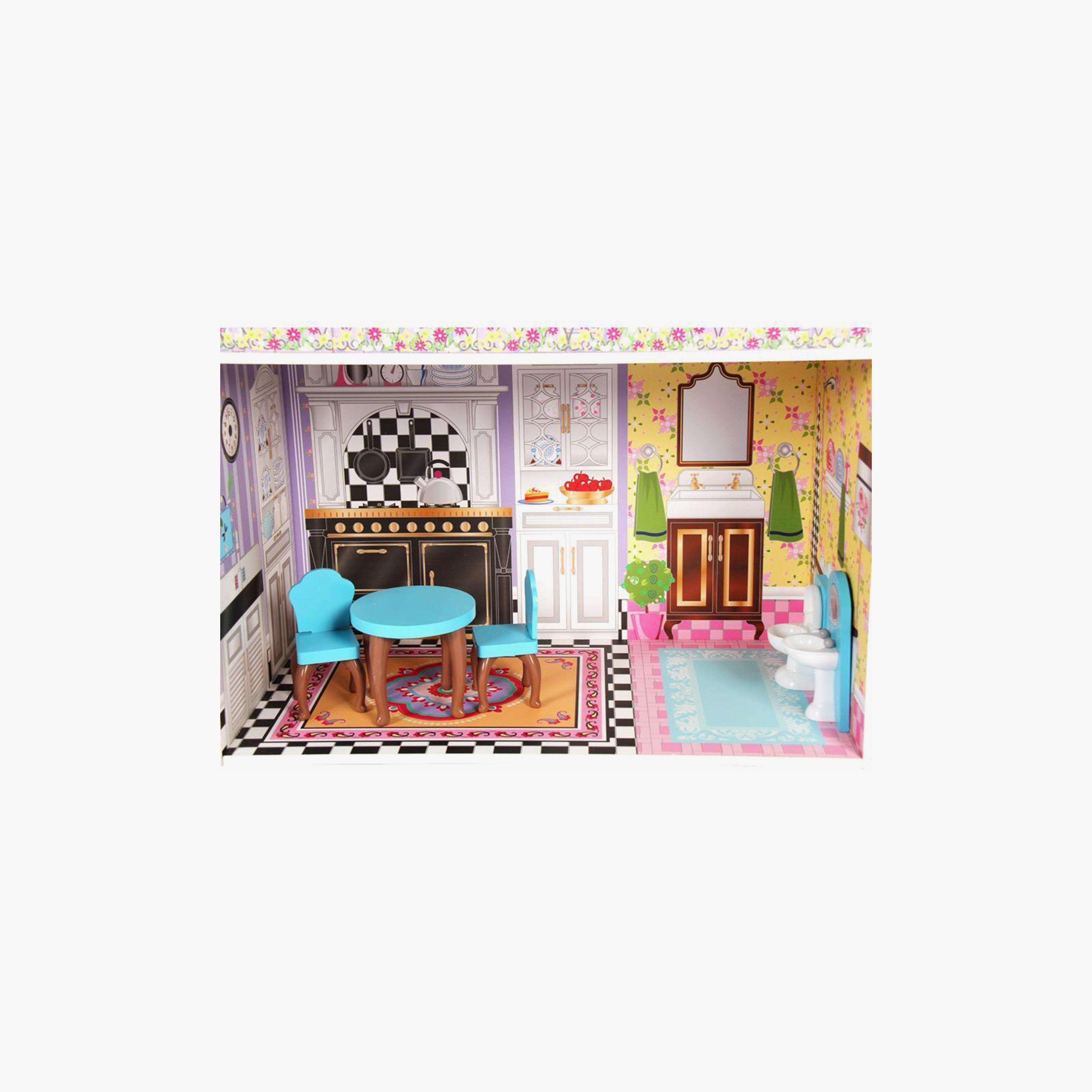 مجموعة أثاث بيت الدمى الخشبي تظاهري من ليتل أنجل-toys-dollsandplaysets-dollplaysets-image-4