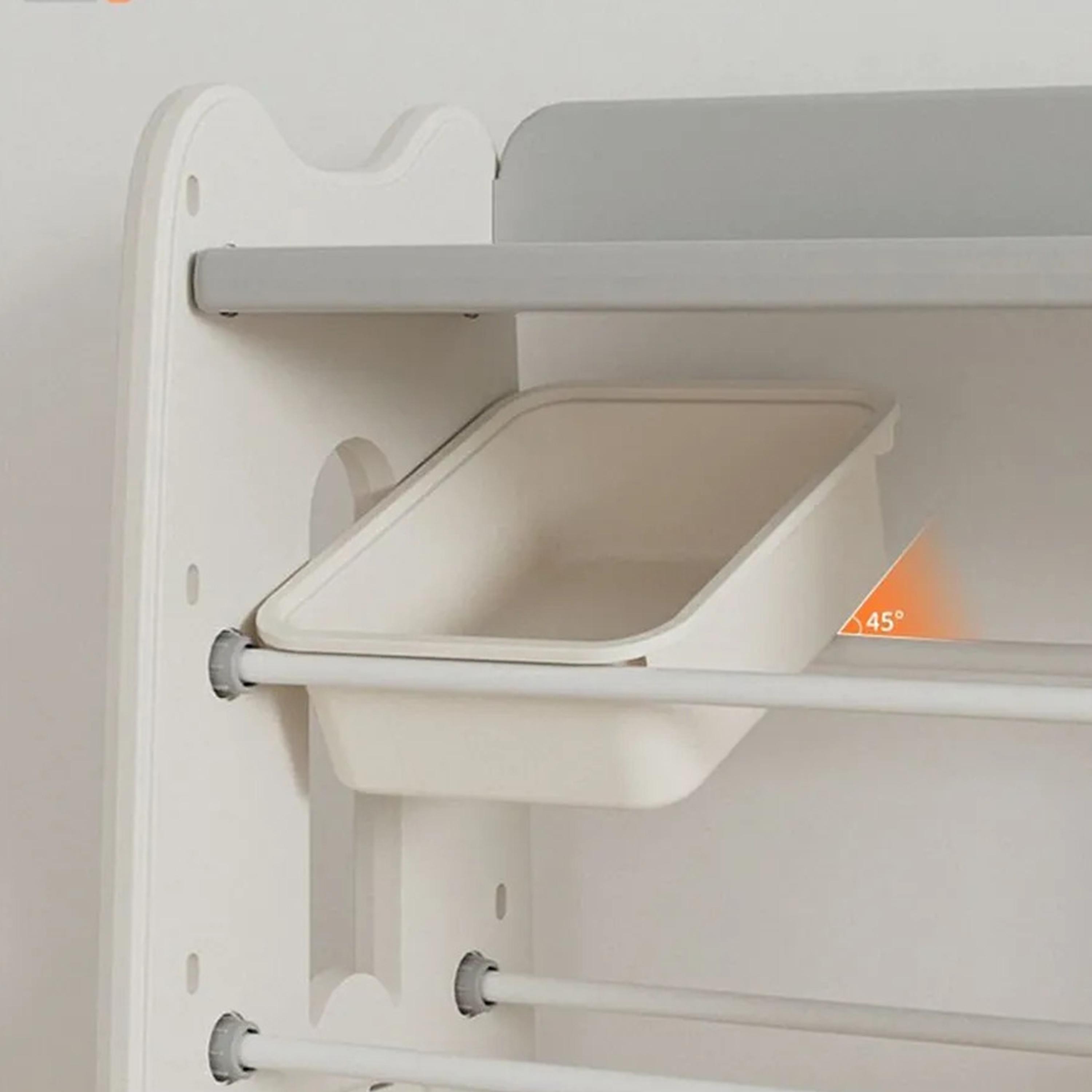 Little Angel Kid Toys Organizer Cabinet with Bins & Wheels-baby-nursery-furniture-wardrobesandstorage-image-2