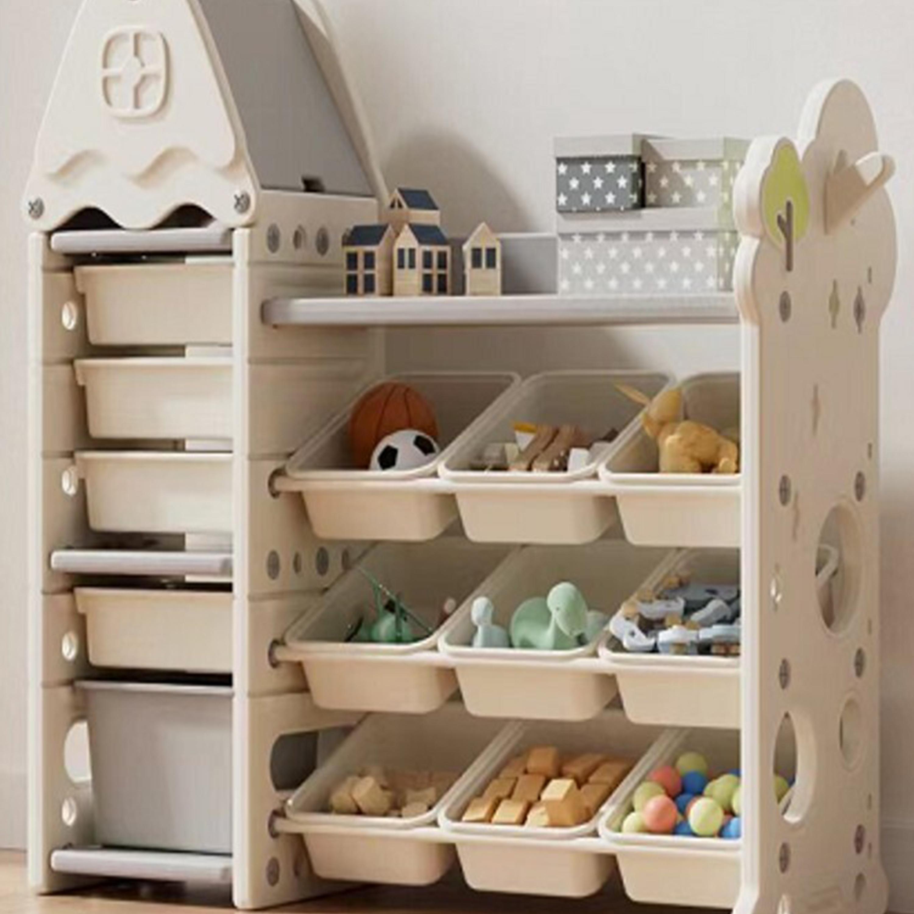 Little Angel Kid Toys Organizer Cabinet with Bins & Hook-baby-nursery-furniture-wardrobesandstorage-image-4