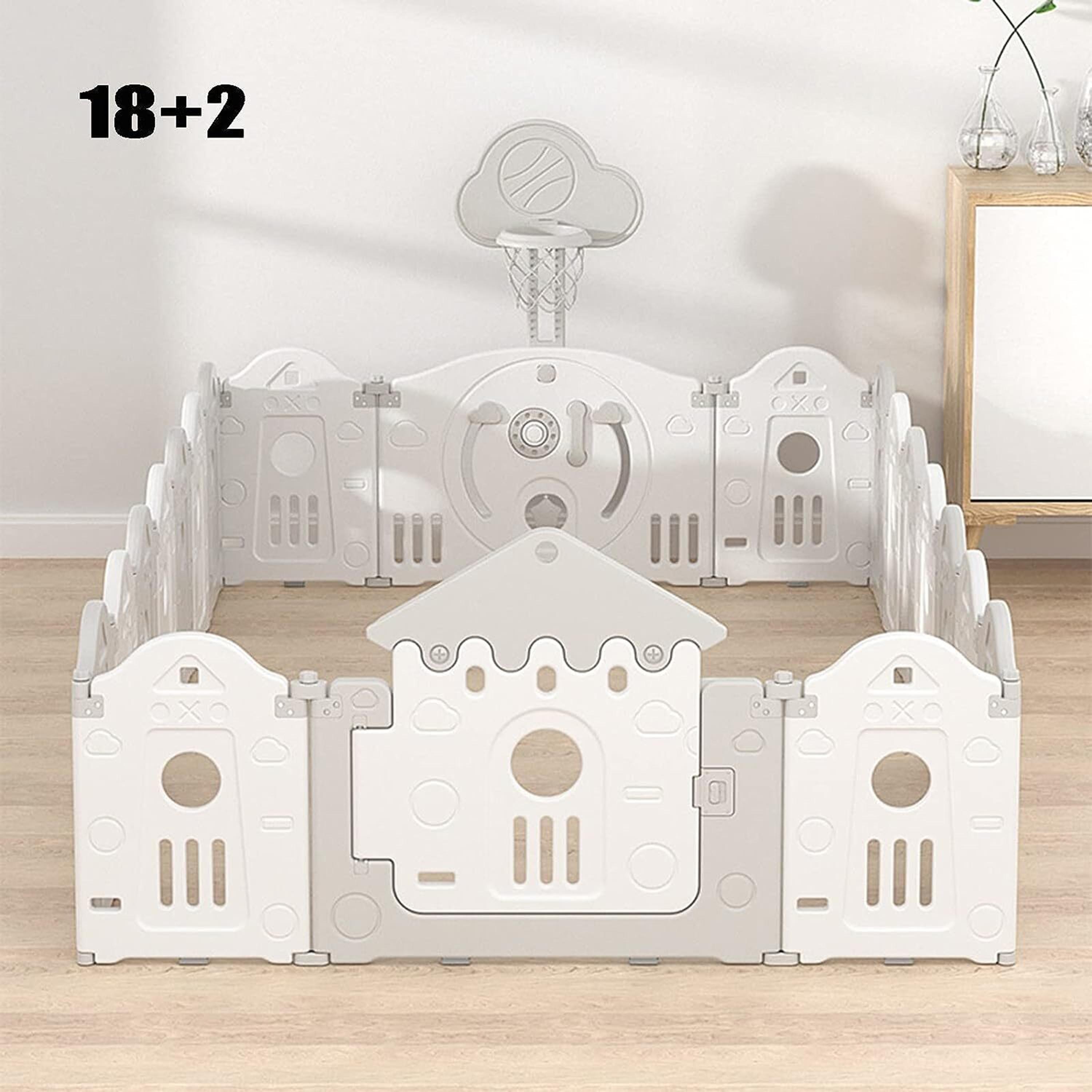 Little Angel Baby Fence Foldable Playpen and Basketball Hoop-baby-infantactivity-playpensandplaymats-image-2