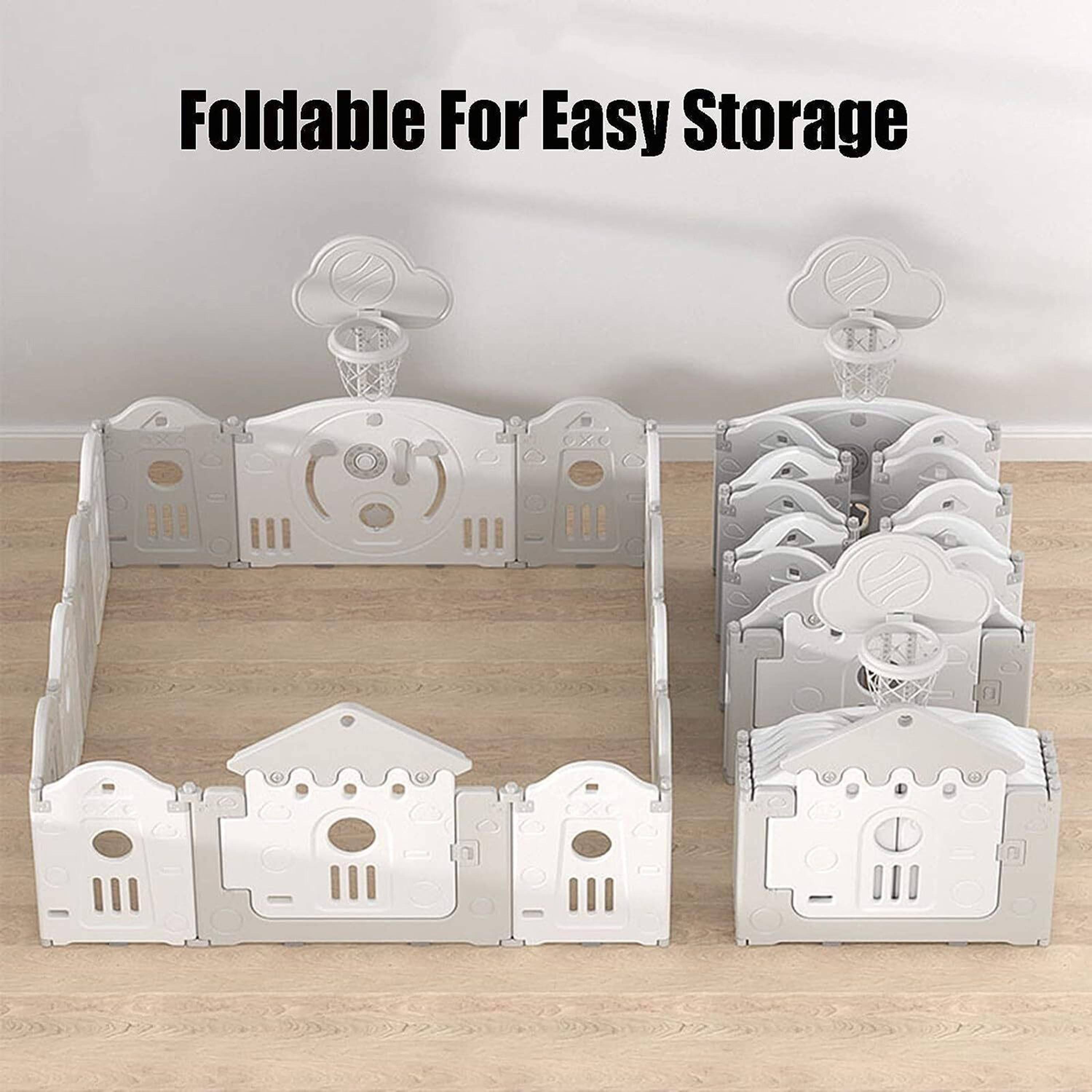 Little Angel Baby Fence Foldable Playpen and Basketball Hoop-baby-infantactivity-playpensandplaymats-image-3