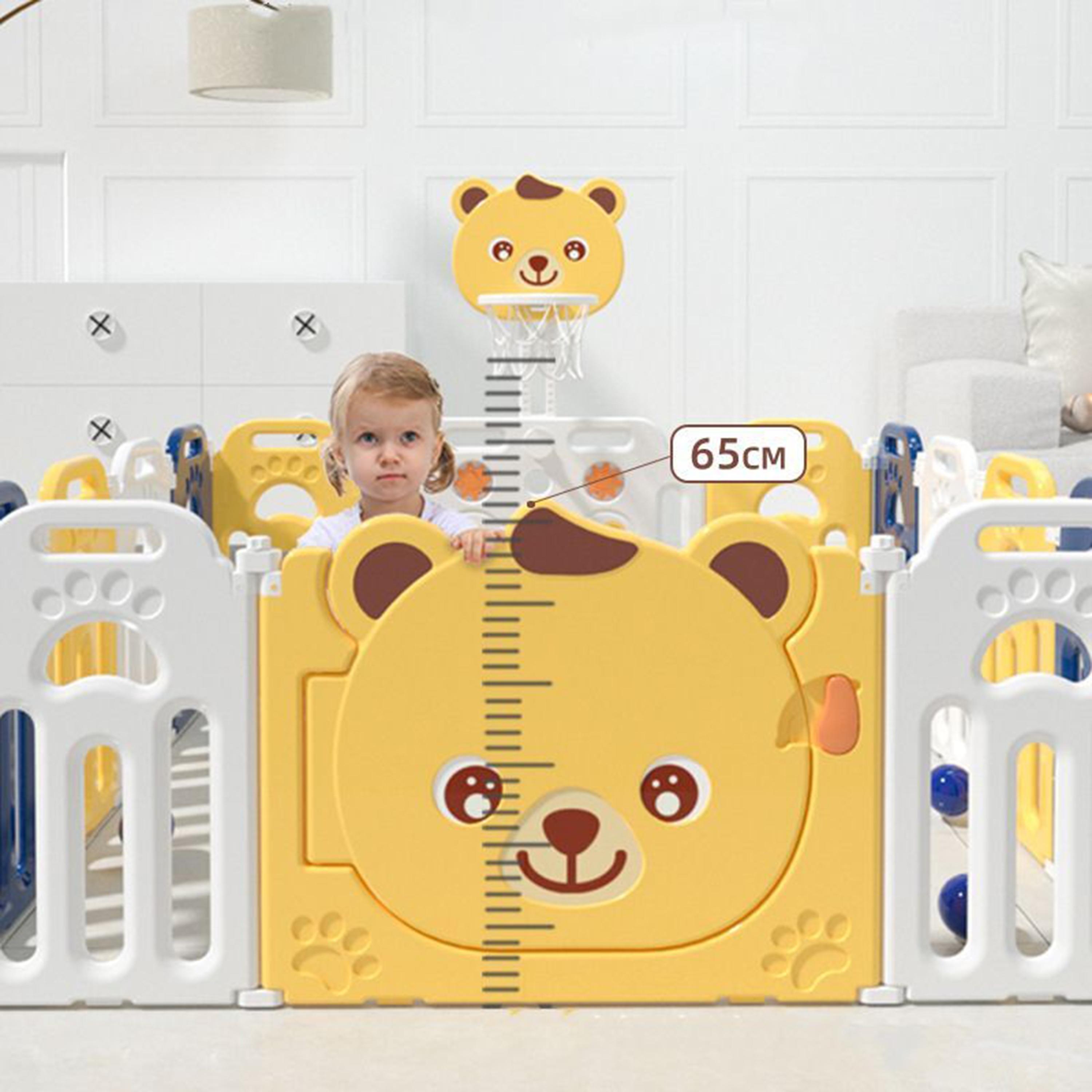 Little Angel Baby Foldable Playpen and Basketball Hoop, Yellow-baby-infantactivity-playpensandplaymats-image-2