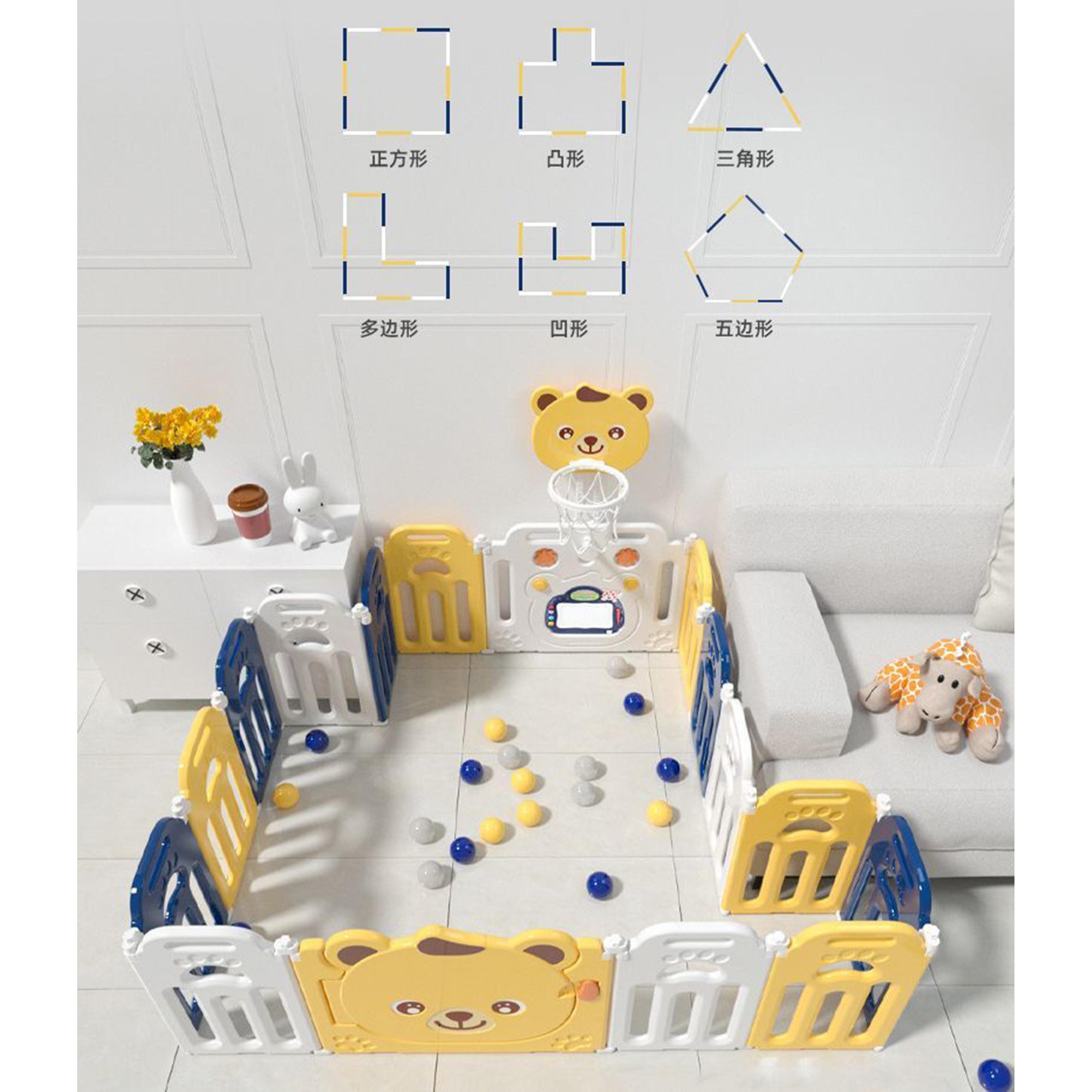 Little Angel Baby Foldable Playpen and Basketball Hoop, Yellow-baby-infantactivity-playpensandplaymats-image-3