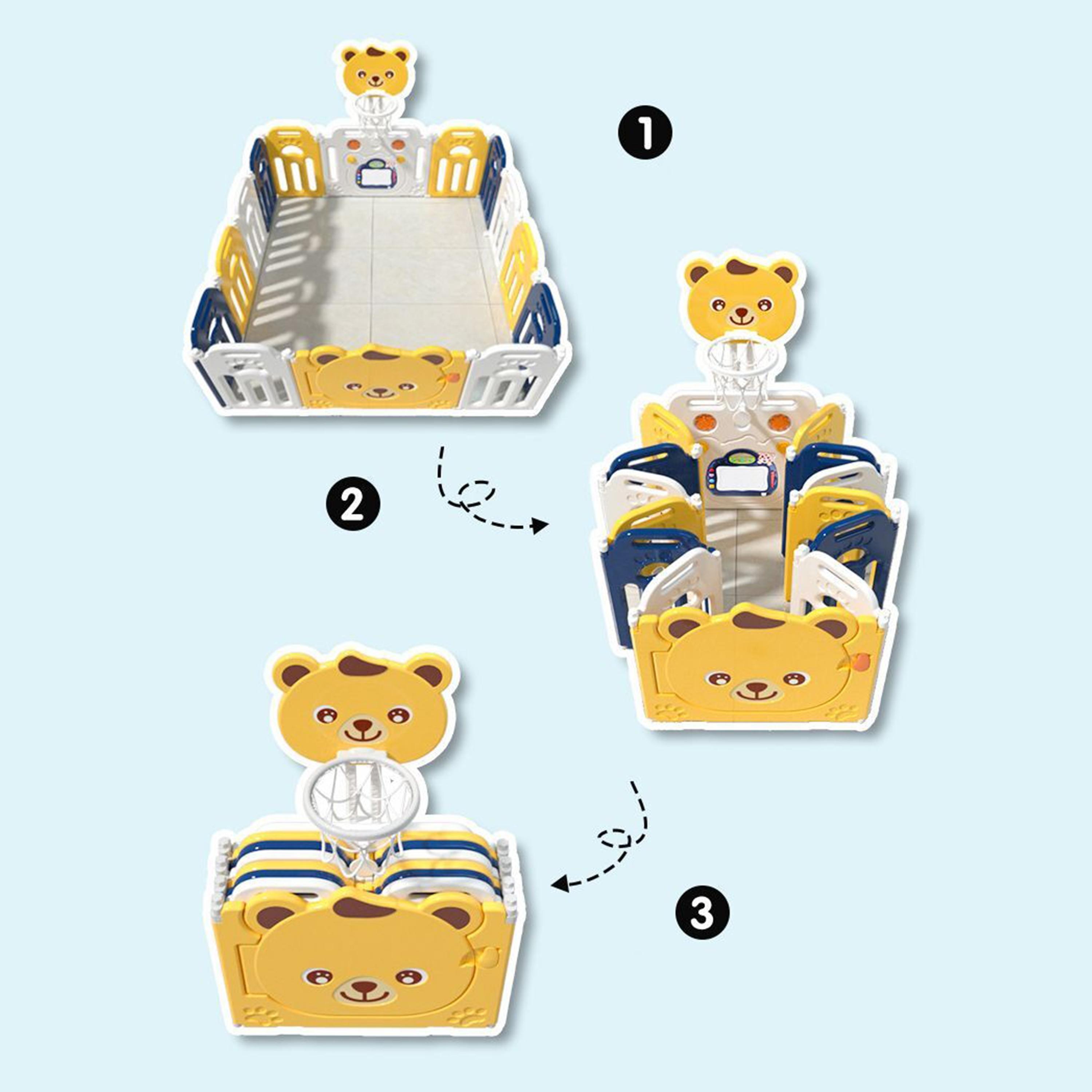 Little Angel Baby Foldable Playpen and Basketball Hoop, Yellow-baby-infantactivity-playpensandplaymats-image-4