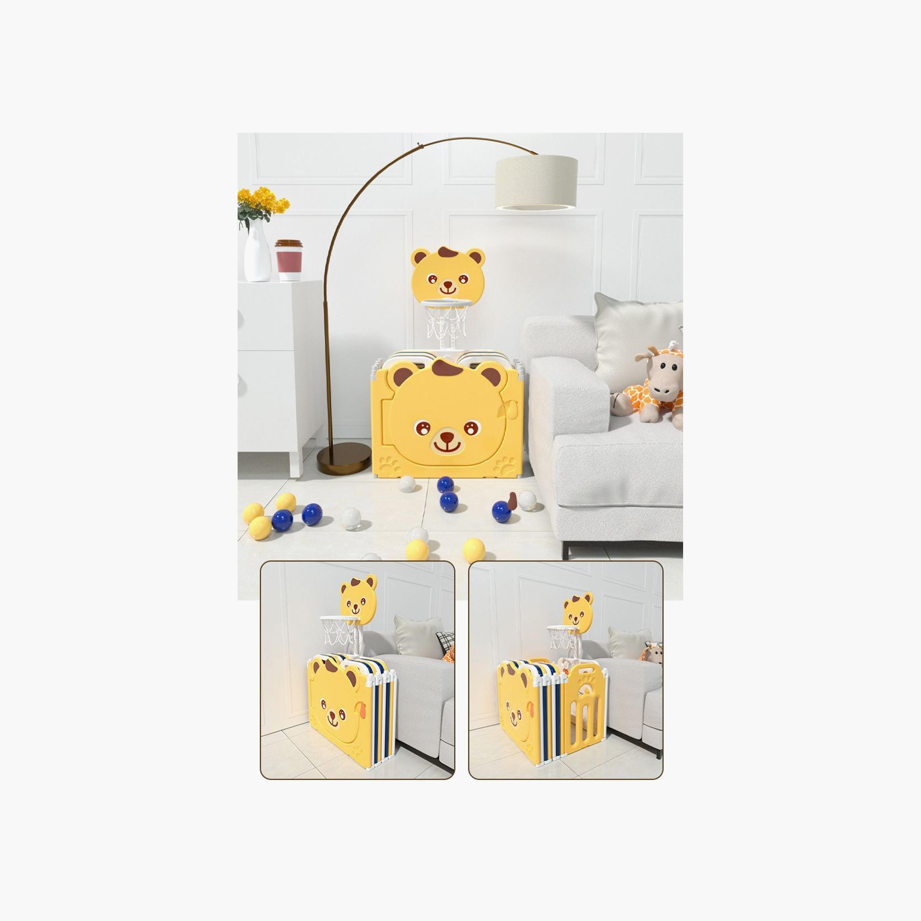 Little Angel Baby Foldable Playpen and Basketball Hoop, Yellow-baby-infantactivity-playpensandplaymats-image-5