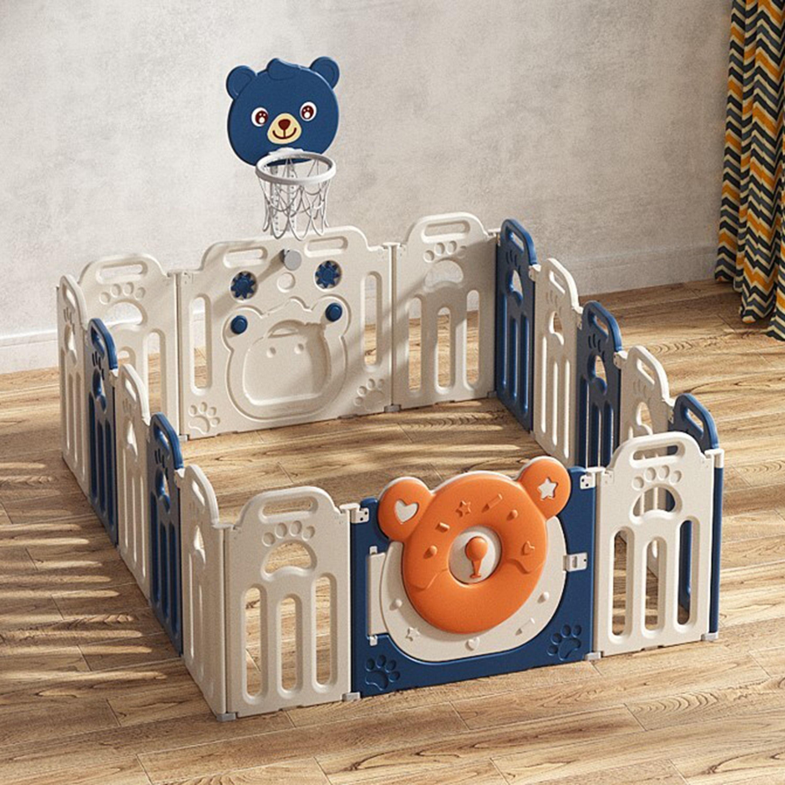 Little Angel Baby Fence Foldable Playpen and Basketball Hoop-baby-infantactivity-playpensandplaymats-image-2
