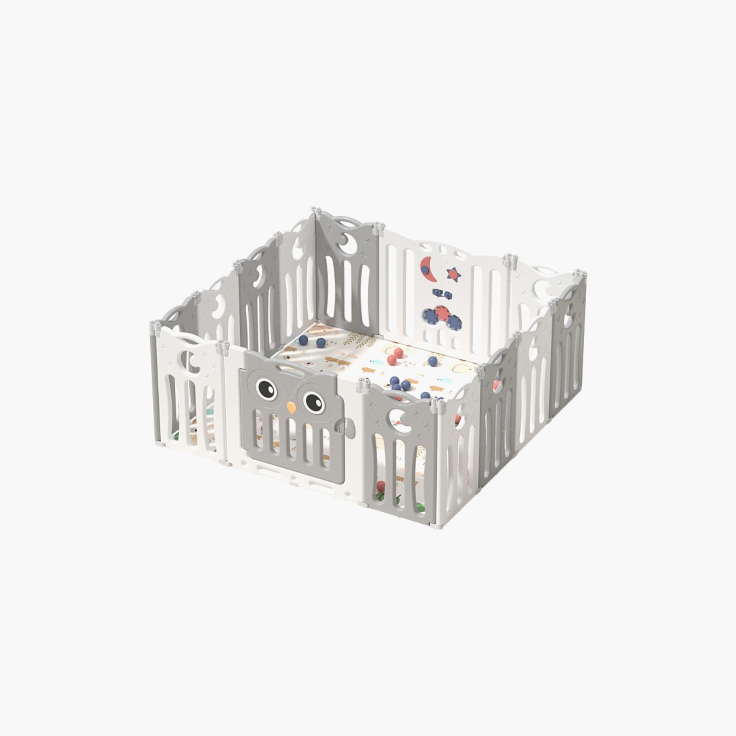 Little Angel Foldable Indoor and Outdoor Play Yard, Grey-baby-infantactivity-playpensandplaymats-image-1