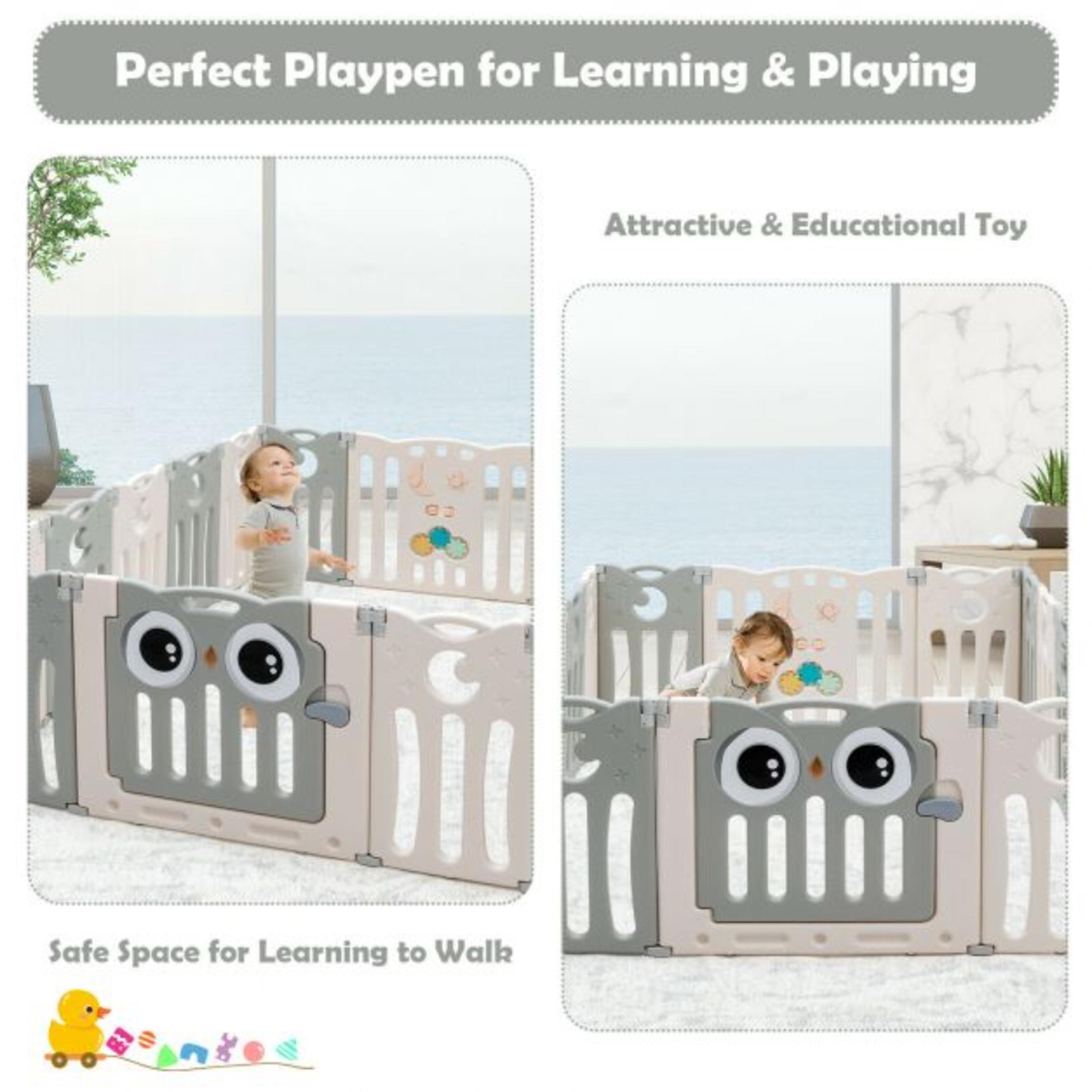 Little Angel Foldable Indoor and Outdoor Play Yard, Grey-baby-infantactivity-playpensandplaymats-image-3