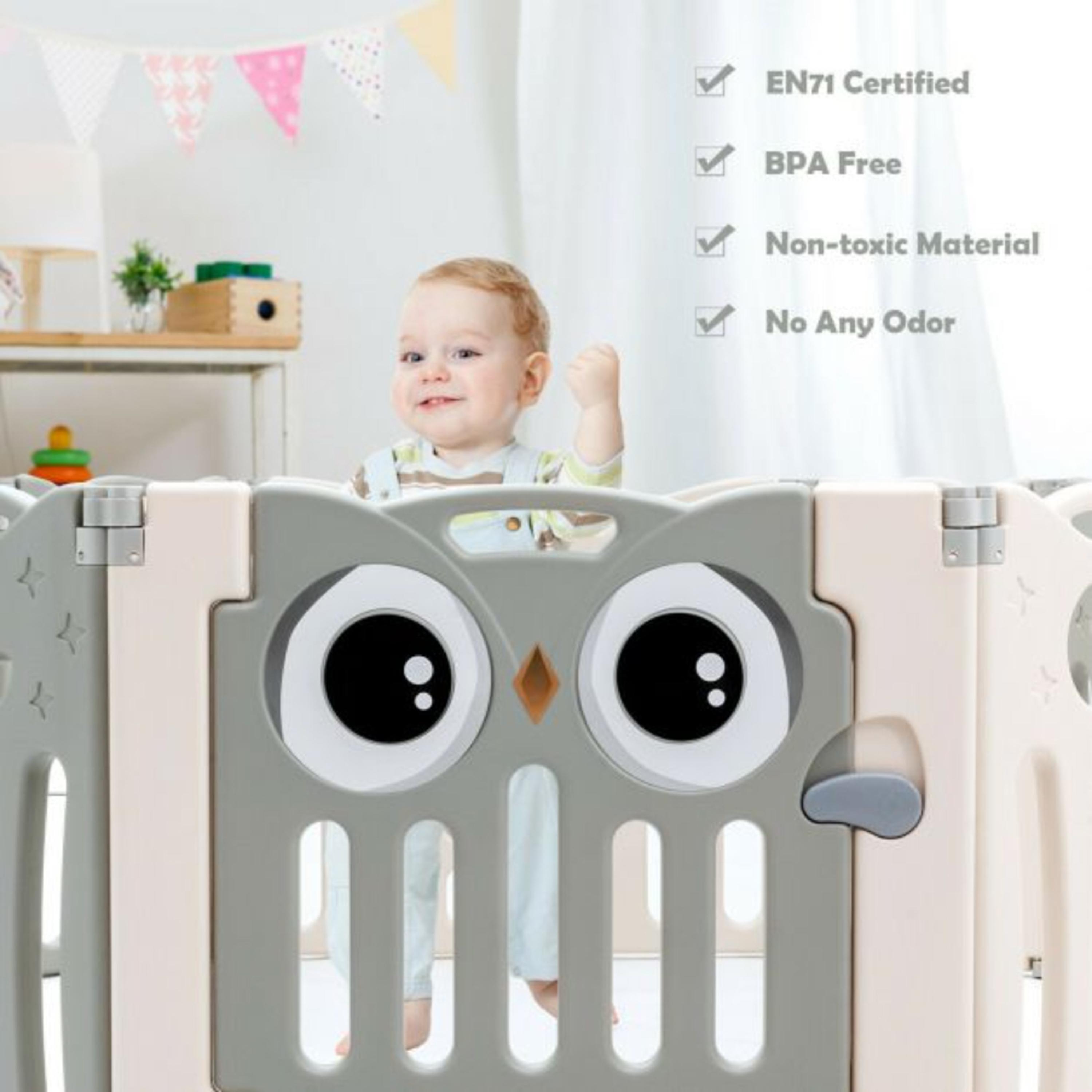 Little Angel Foldable Indoor and Outdoor Play Yard, Grey-baby-infantactivity-playpensandplaymats-image-4