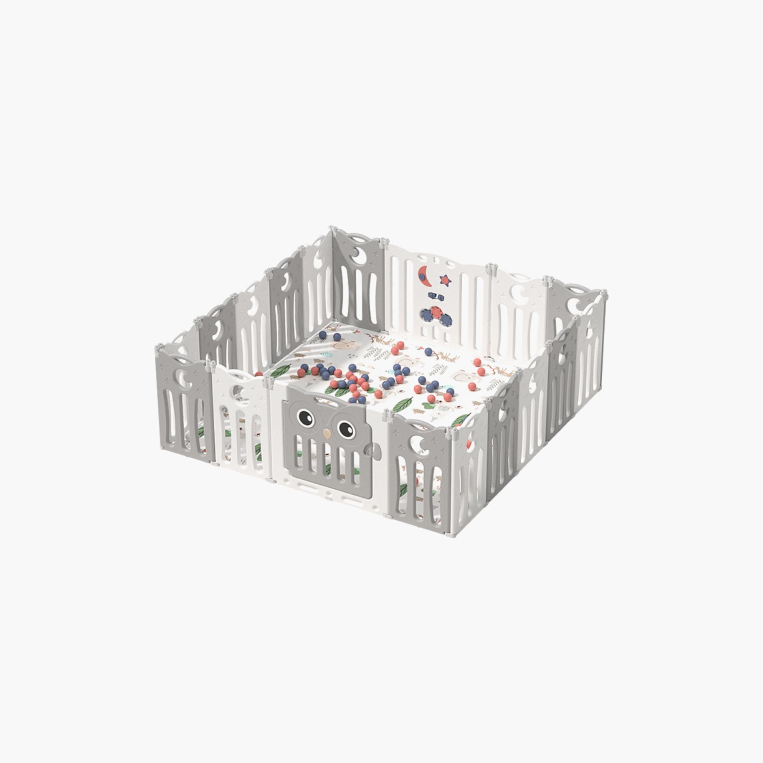 ساحة لعب داخلية وخارجية قابلة للطي من ليتل أنجل، رمادي-baby-infantactivity-playpensandplaymats-image-1