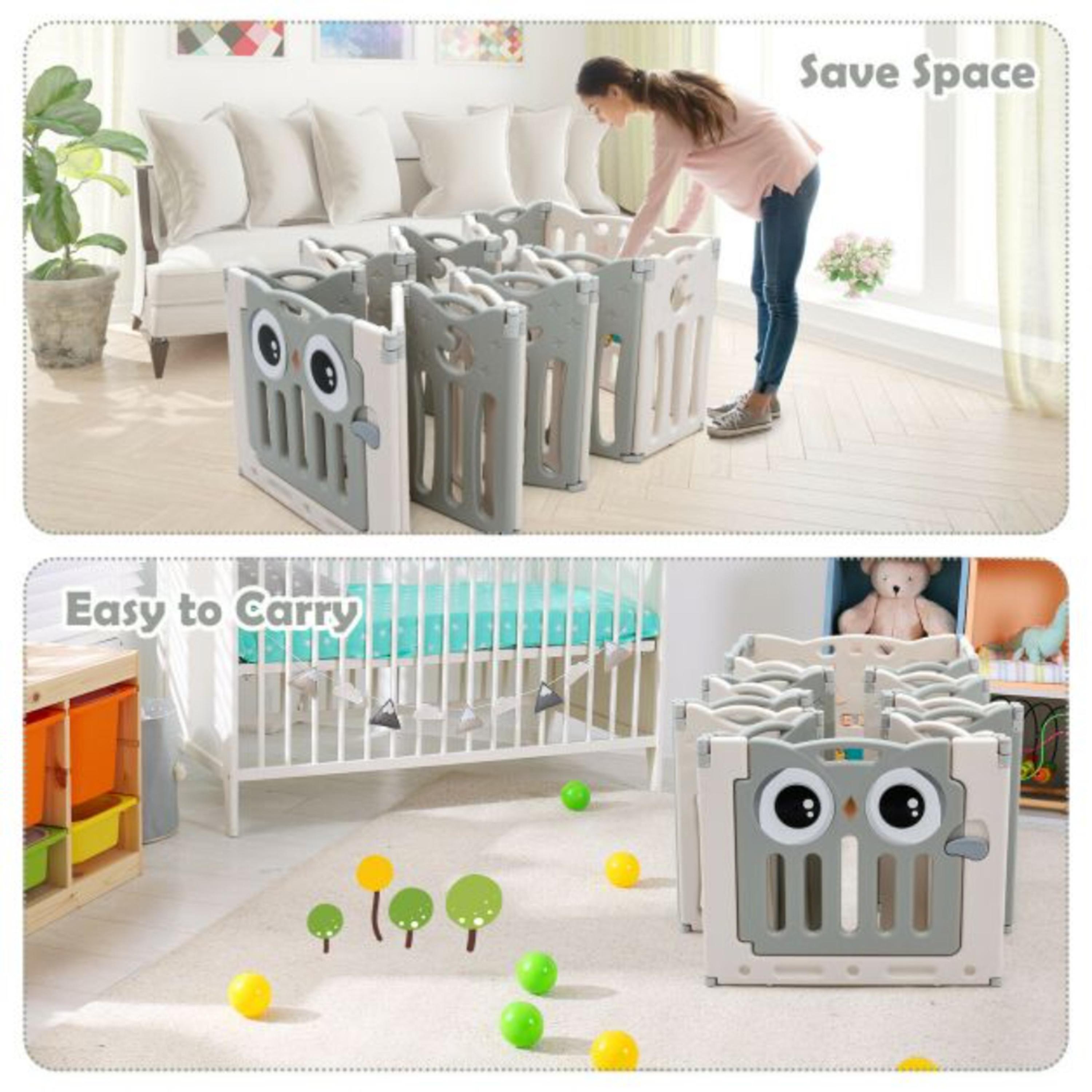 ساحة لعب داخلية وخارجية قابلة للطي من ليتل أنجل، رمادي-baby-infantactivity-playpensandplaymats-image-5
