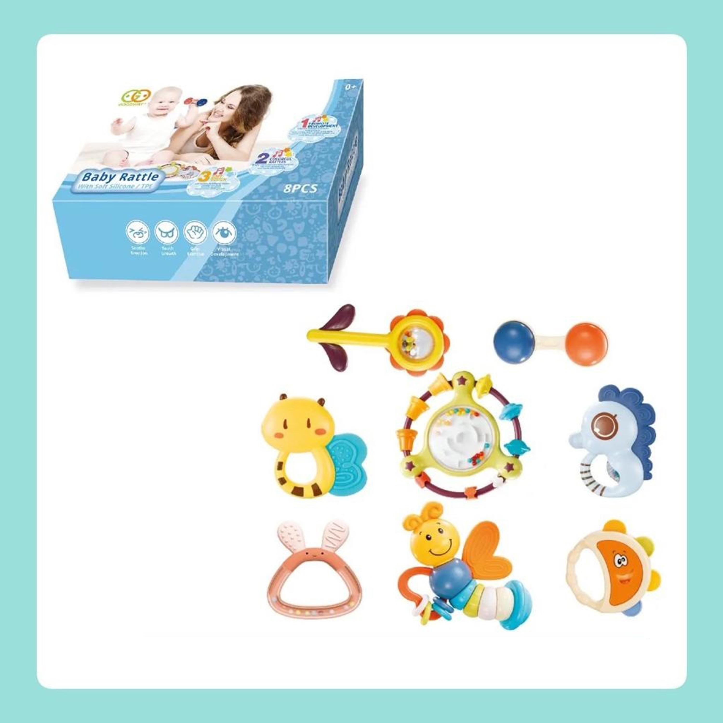 Goodway 8-Piece Baby Rattles and Teether-toys-babyandtoddlertoys-rattlesandteethers-image-1