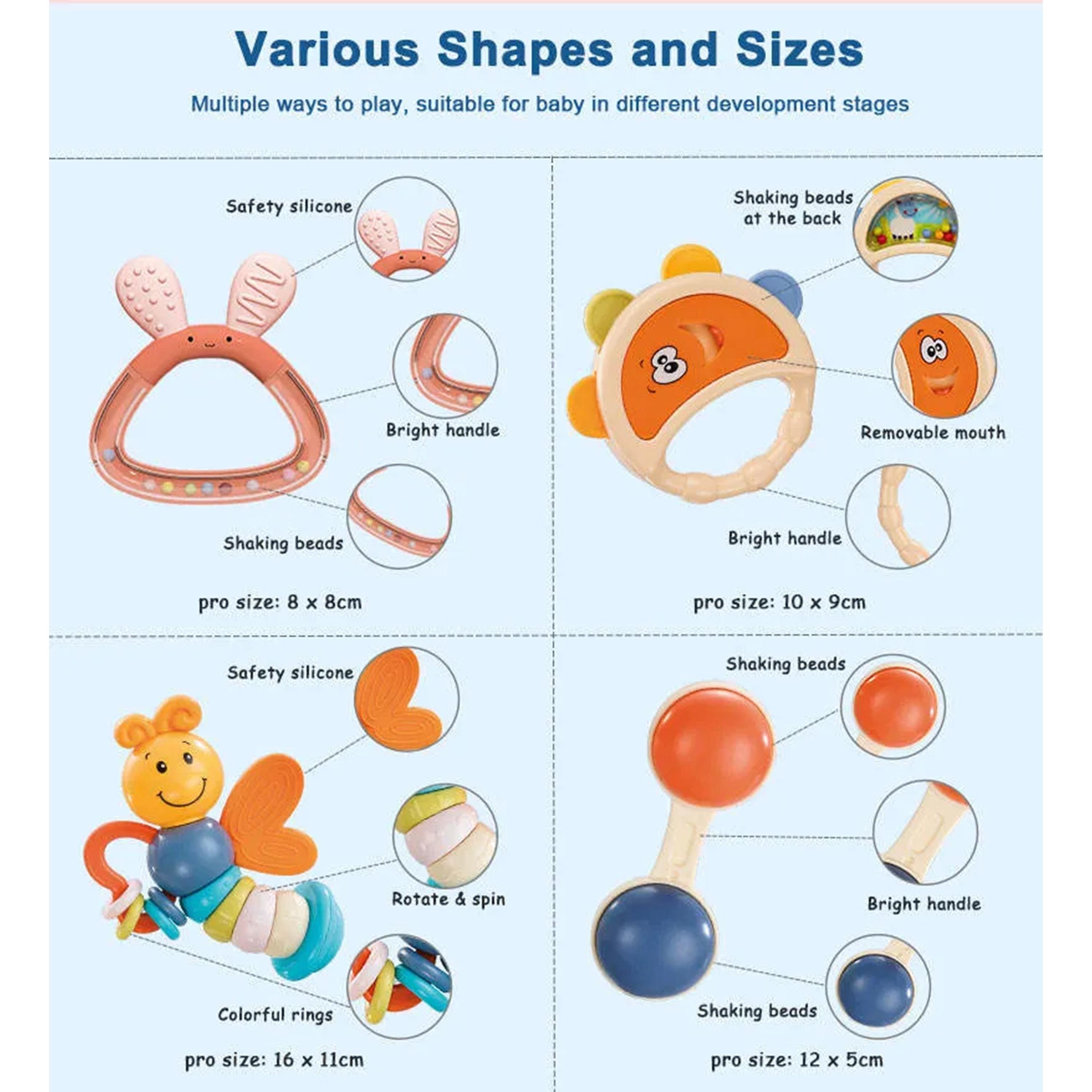Goodway 8-Piece Baby Rattles and Teether-toys-babyandtoddlertoys-rattlesandteethers-image-4