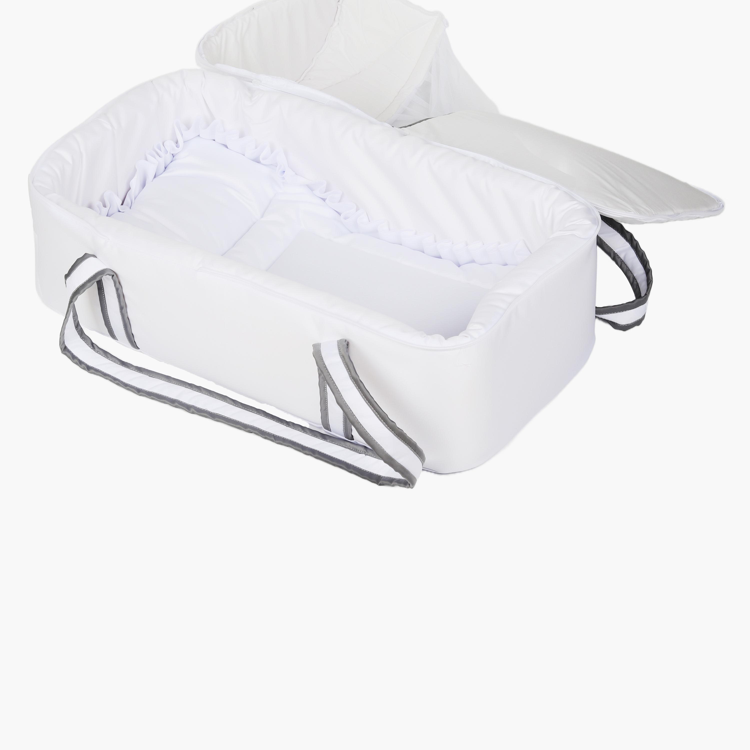 Little Angel Baby Foldable Carry Cot and Sleeping Bag, White & Grey-baby-nursery-blanketsandswaddles-swaddlesandsleepingbags-image-2