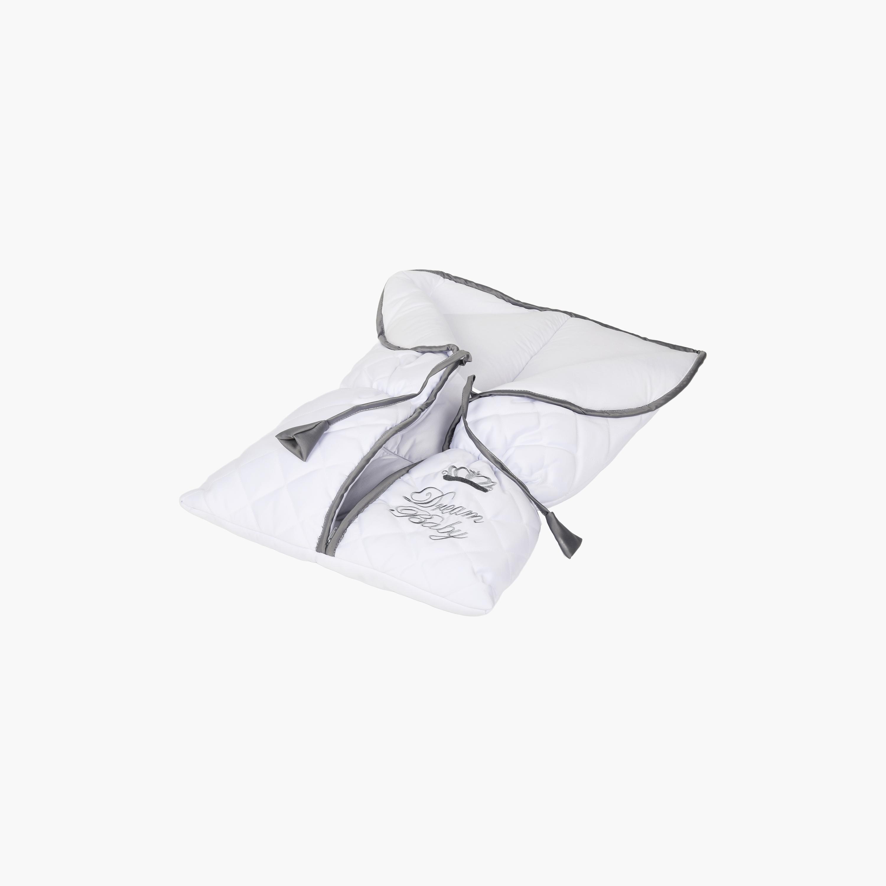 Little Angel Baby Foldable Carry Cot and Sleeping Bag, White & Grey-baby-nursery-blanketsandswaddles-swaddlesandsleepingbags-image-4