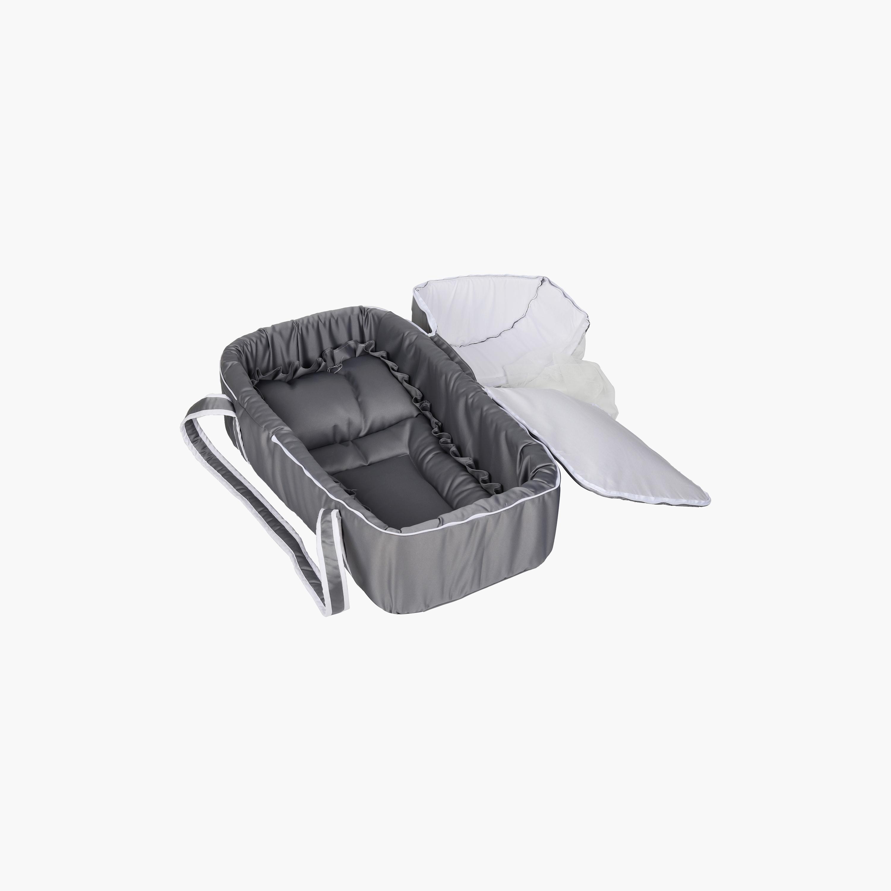 Little Angel Baby Foldable Carry Cot and Sleeping Bag, Grey & White-baby-nursery-blanketsandswaddles-swaddlesandsleepingbags-image-3