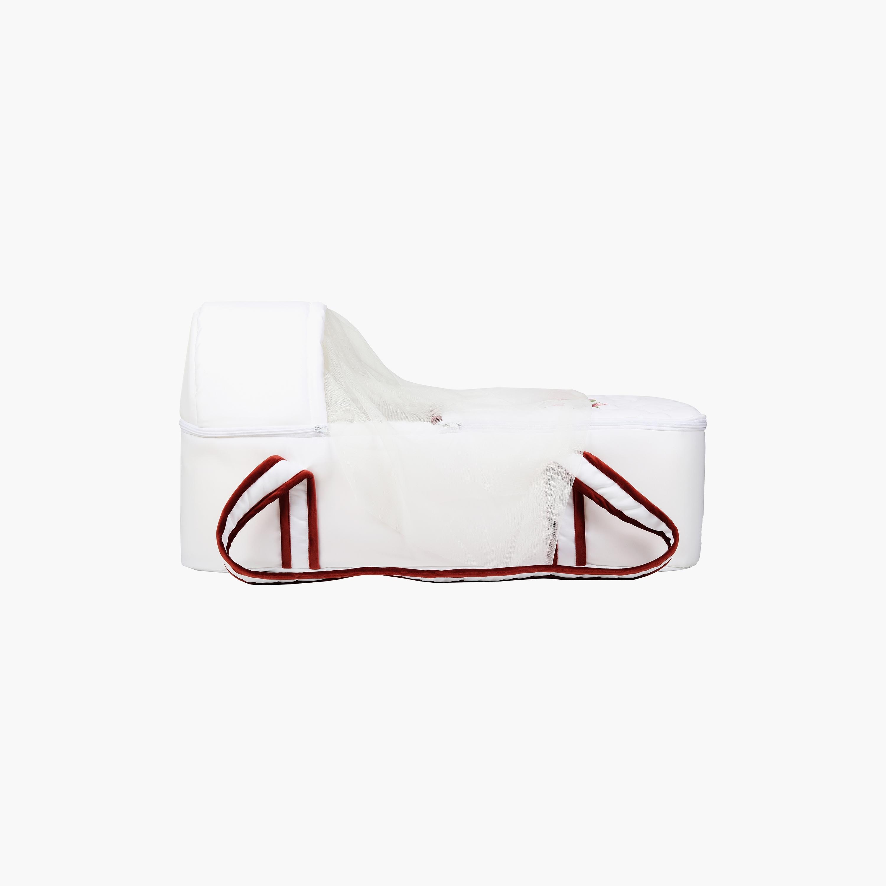 Little Angel Baby Foldable Carry Cot and Sleeping Bag, White & Red-baby-nursery-blanketsandswaddles-swaddlesandsleepingbags-image-2