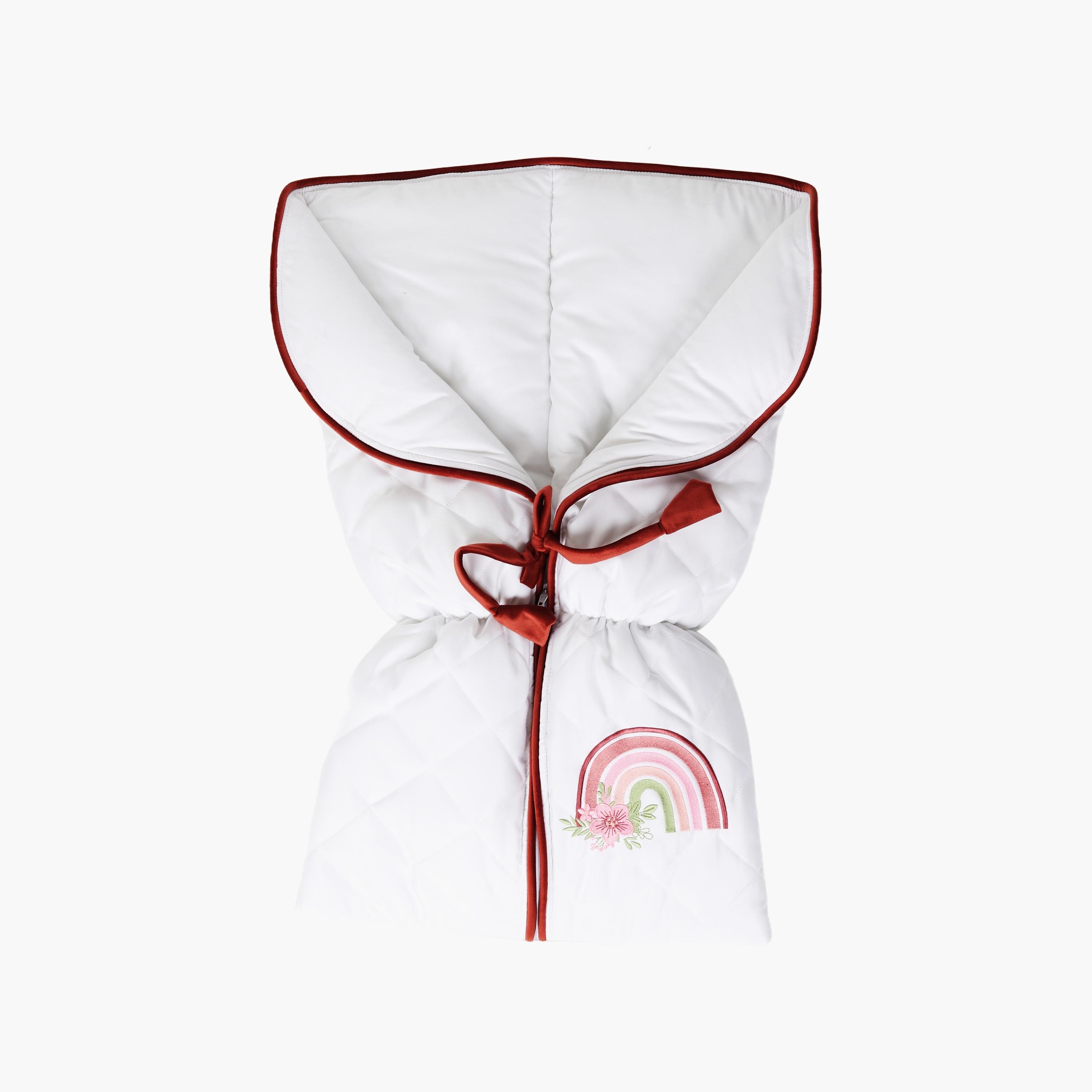 Little Angel Baby Foldable Carry Cot and Sleeping Bag, White & Red-baby-nursery-blanketsandswaddles-swaddlesandsleepingbags-image-4