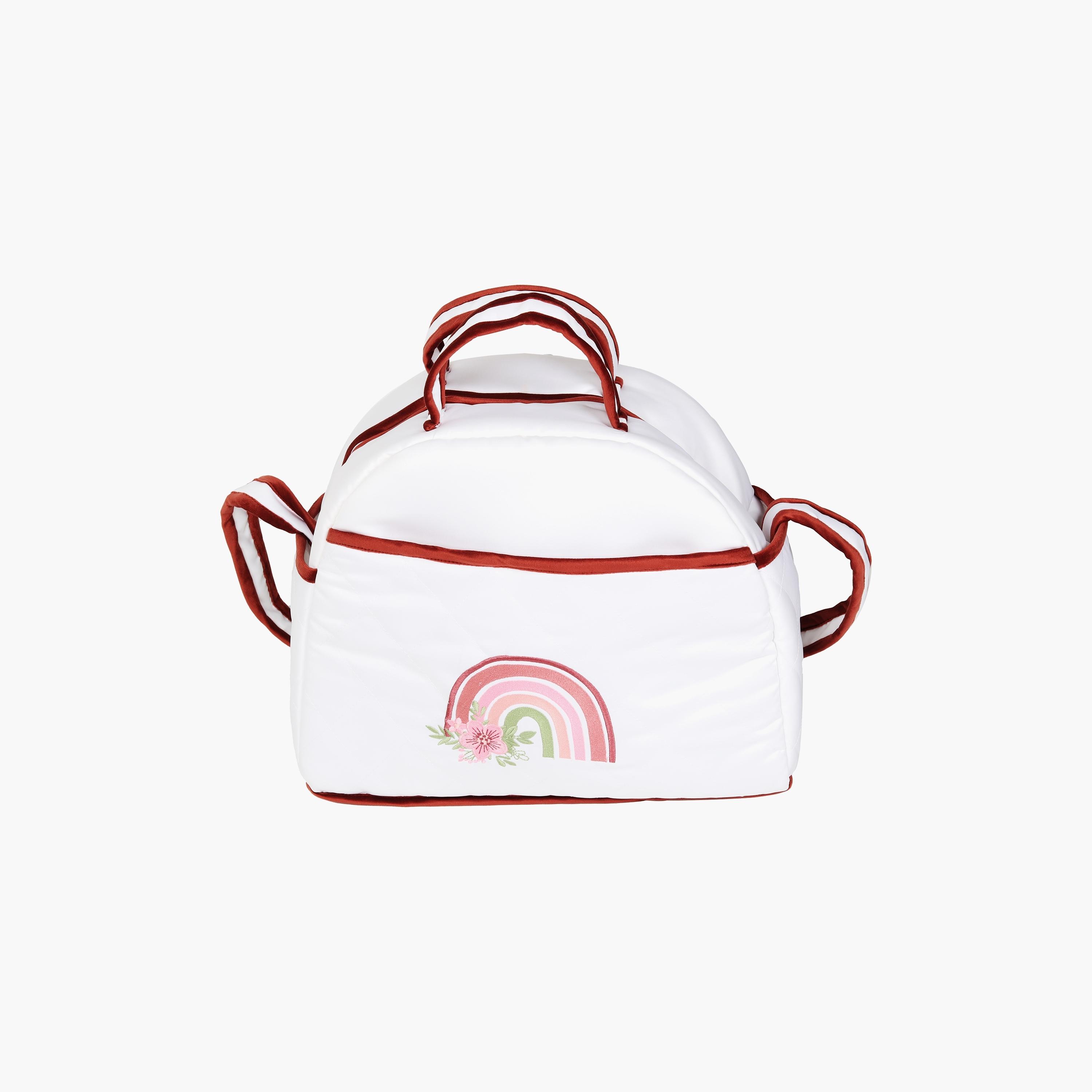 Little Angel Baby Foldable Carry Cot and Sleeping Bag, White & Red-baby-nursery-blanketsandswaddles-swaddlesandsleepingbags-image-5