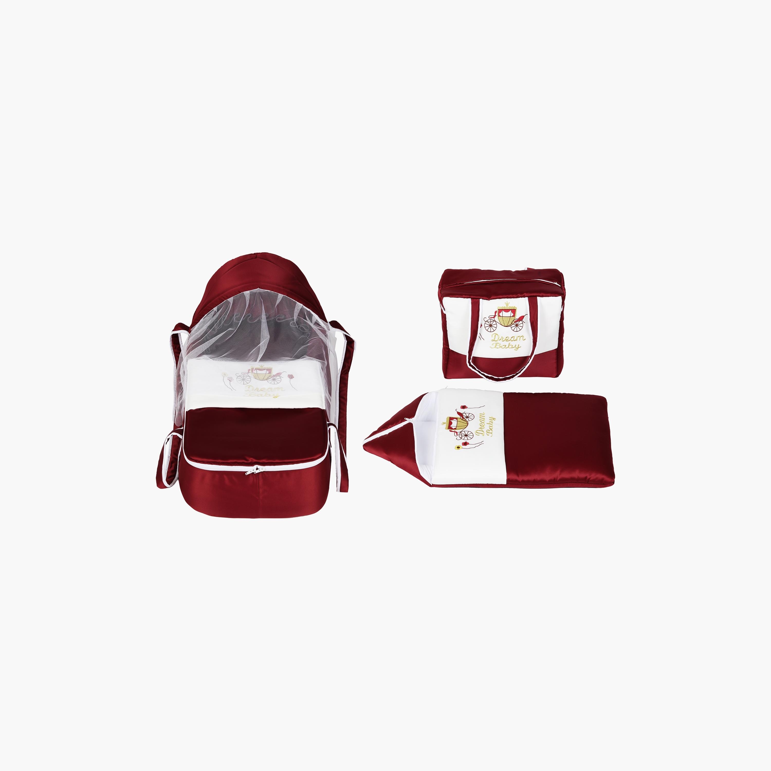 Little Angel Baby Foldable Carry Cot and Sleeping Bag, Red & Cream-baby-nursery-blanketsandswaddles-swaddlesandsleepingbags-image-1